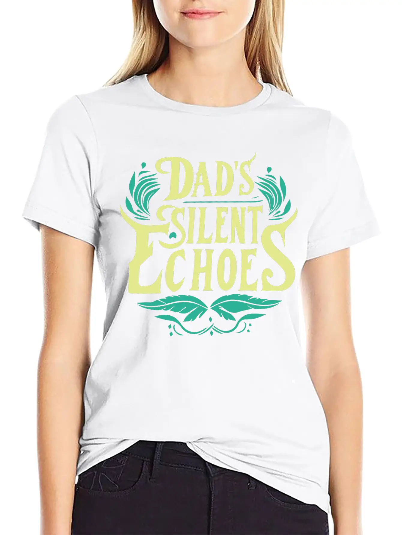 Typography T-shirt Design, Dad's Silent Echoes Essential Unisex Summer Tee – Soft Cotton Casual Fit