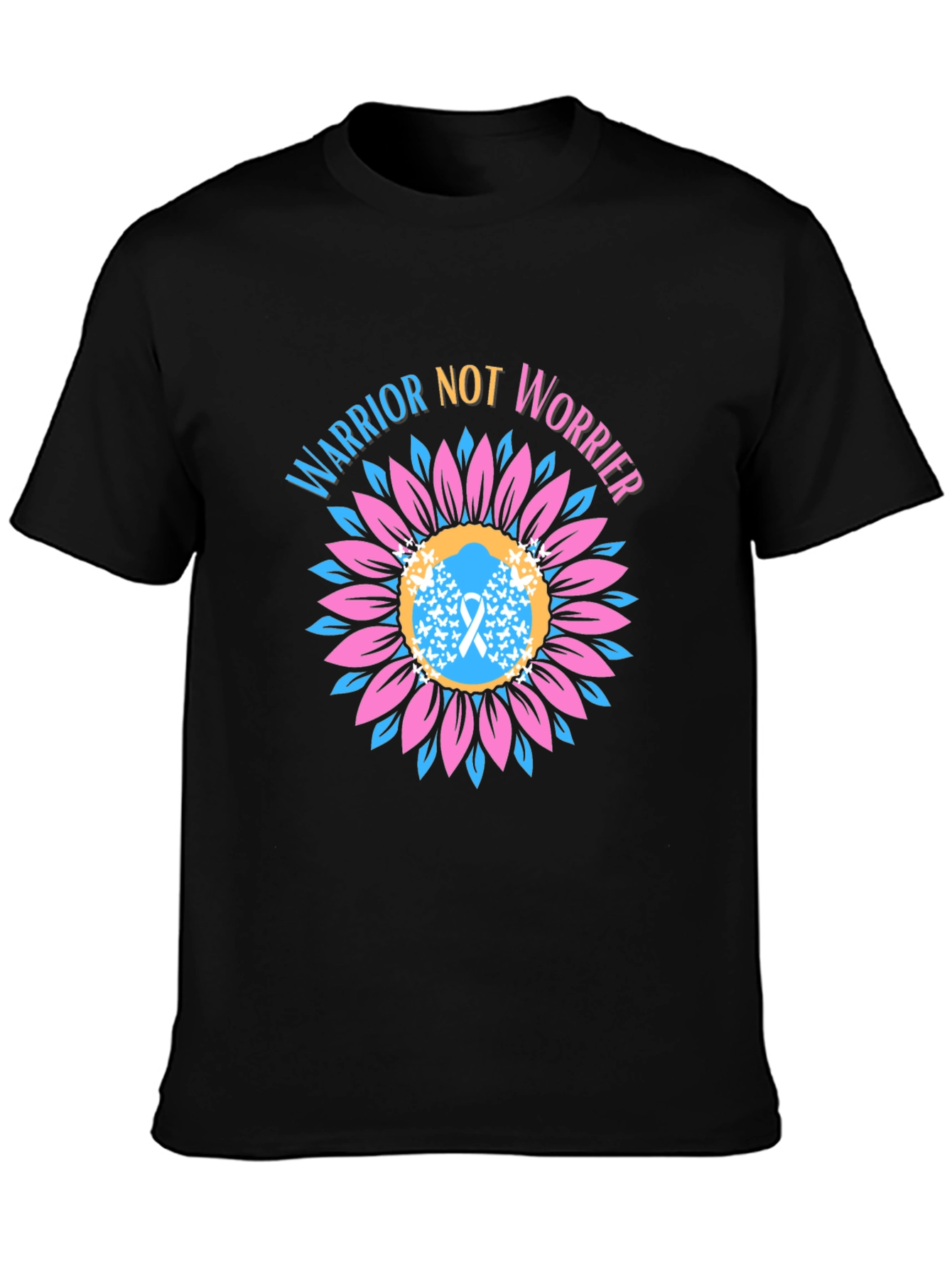 Warrior Not Worrier Sunflower Graphic T-Shirt