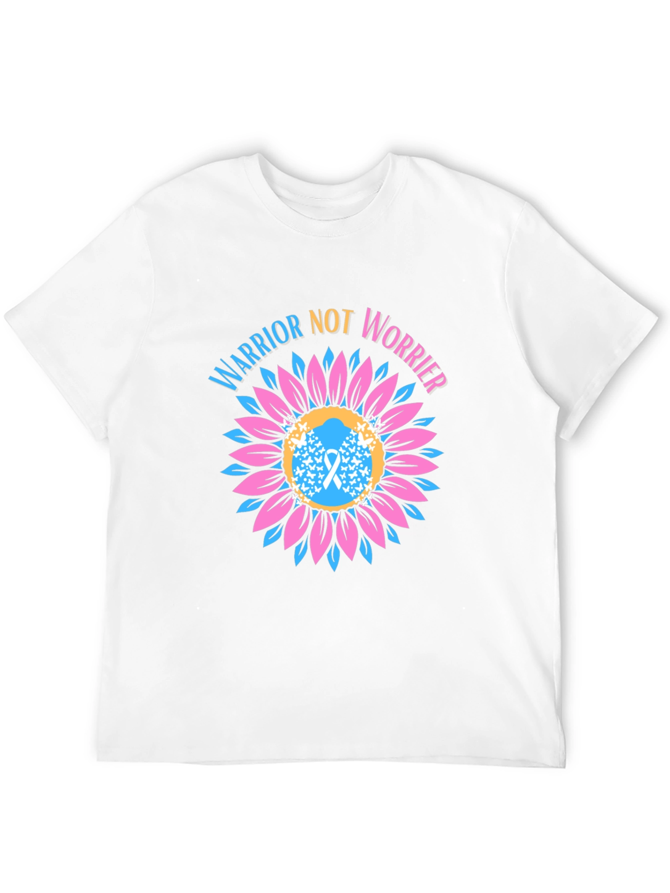 Warrior Not Worrier Sunflower Graphic T-Shirt
