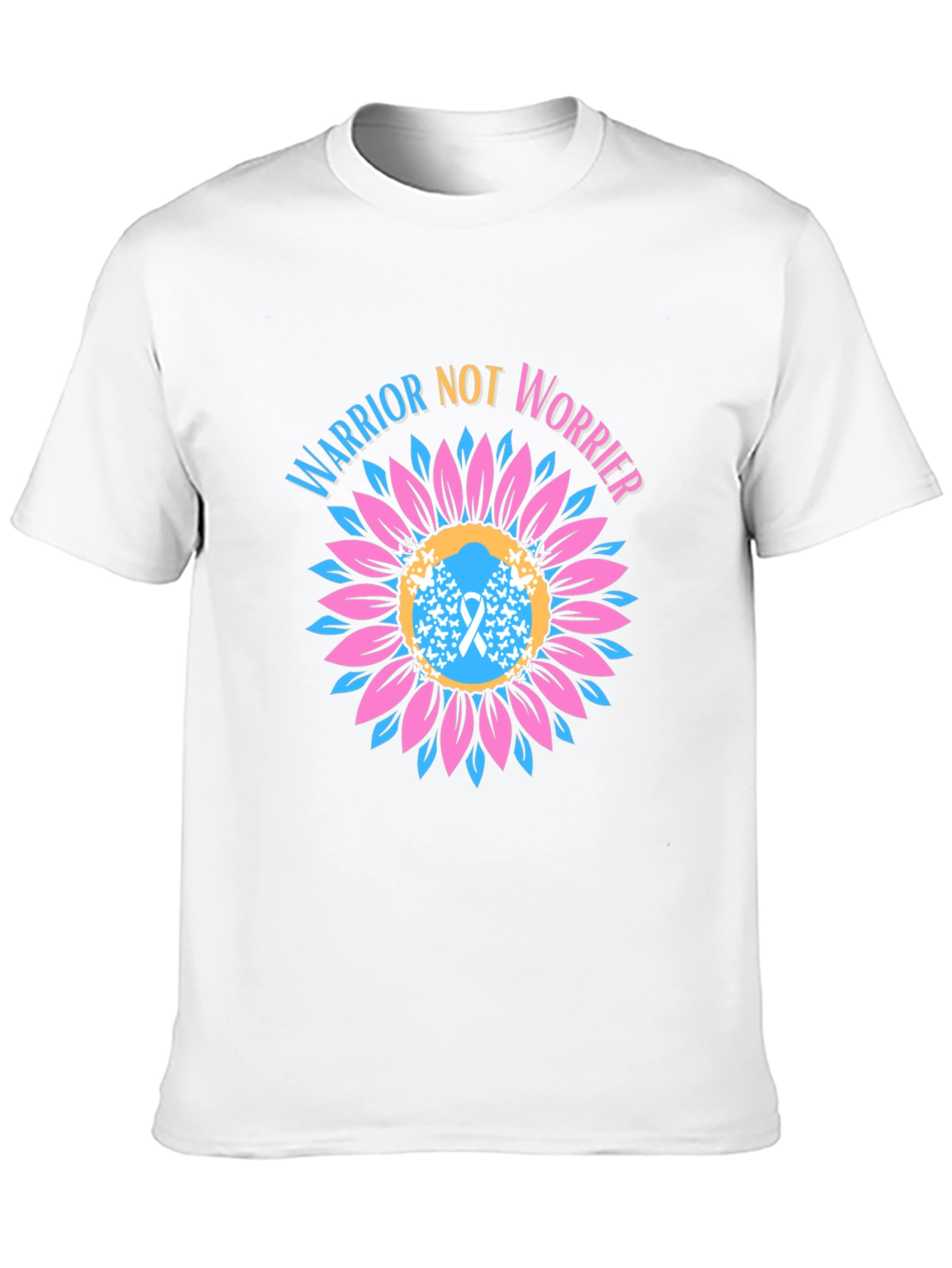 Warrior Not Worrier Sunflower Graphic T-Shirt