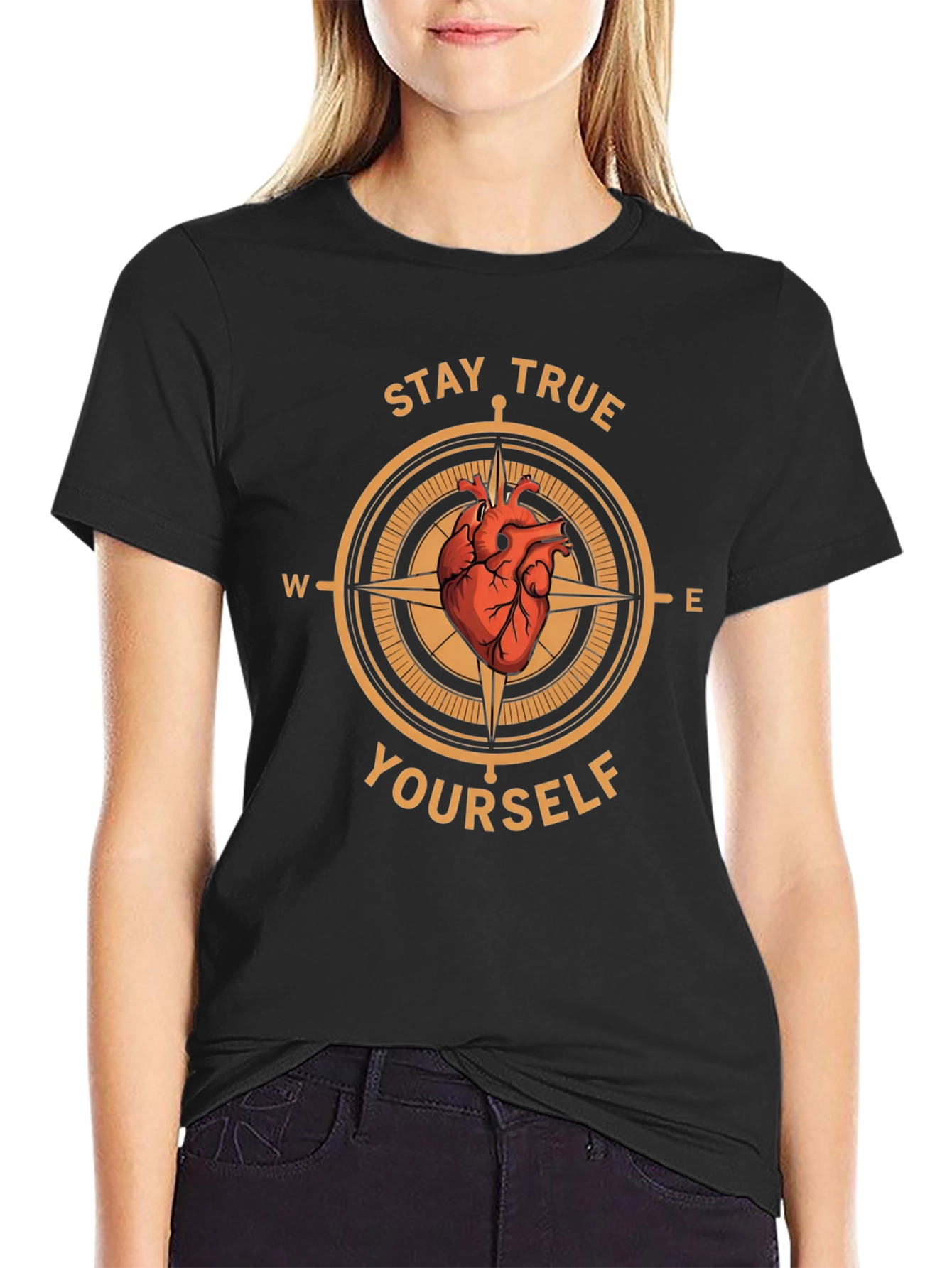 Stay True Yourself Compass Graphic T-Shirt