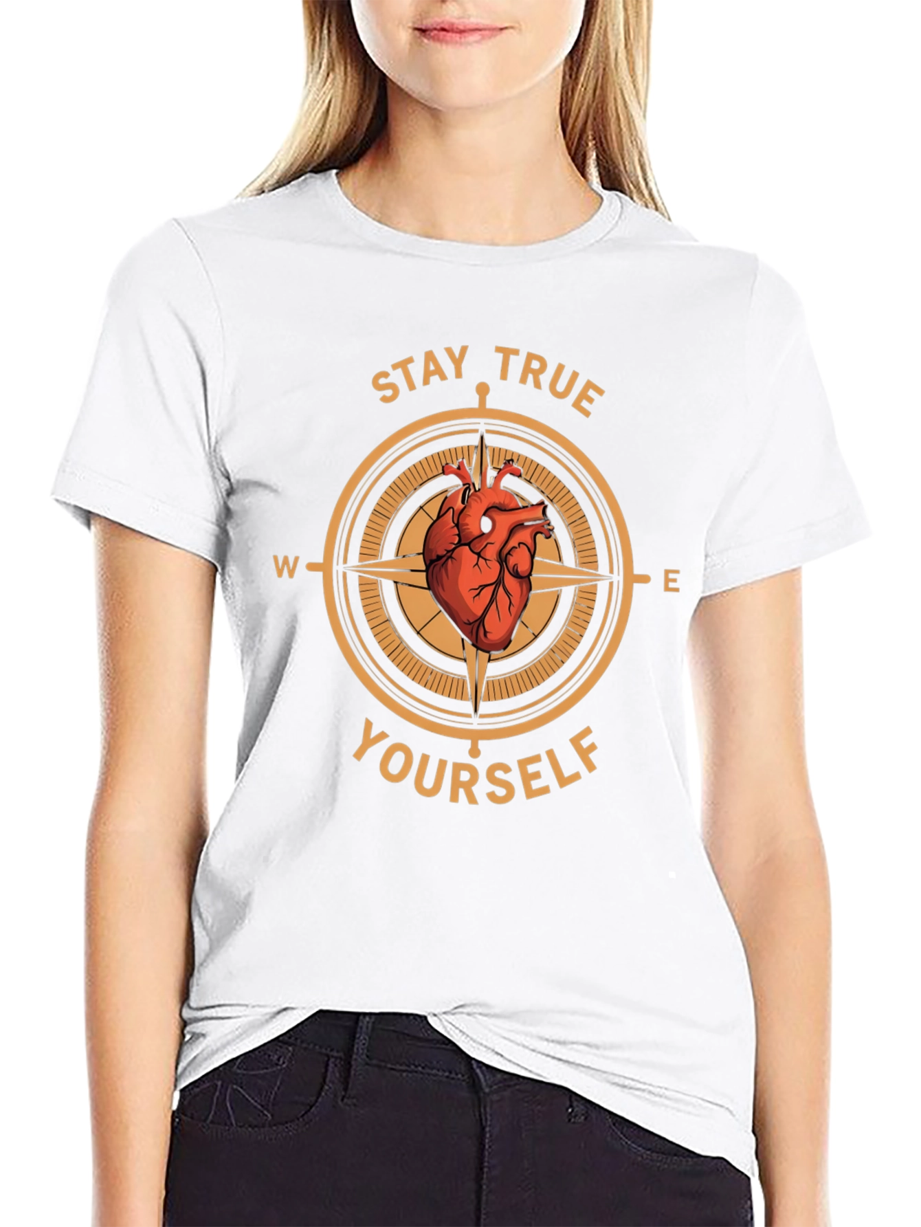 Stay True Yourself Compass Graphic T-Shirt