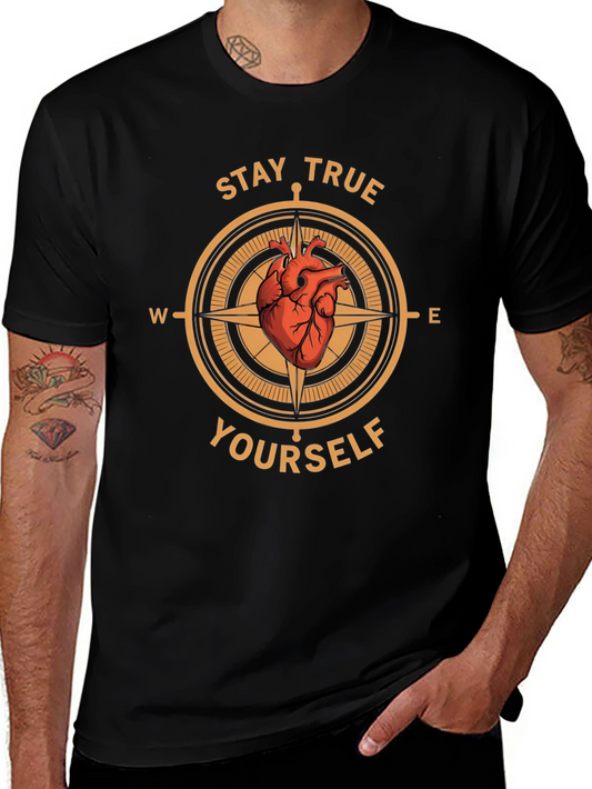 Stay True Yourself Compass Graphic T-Shirt