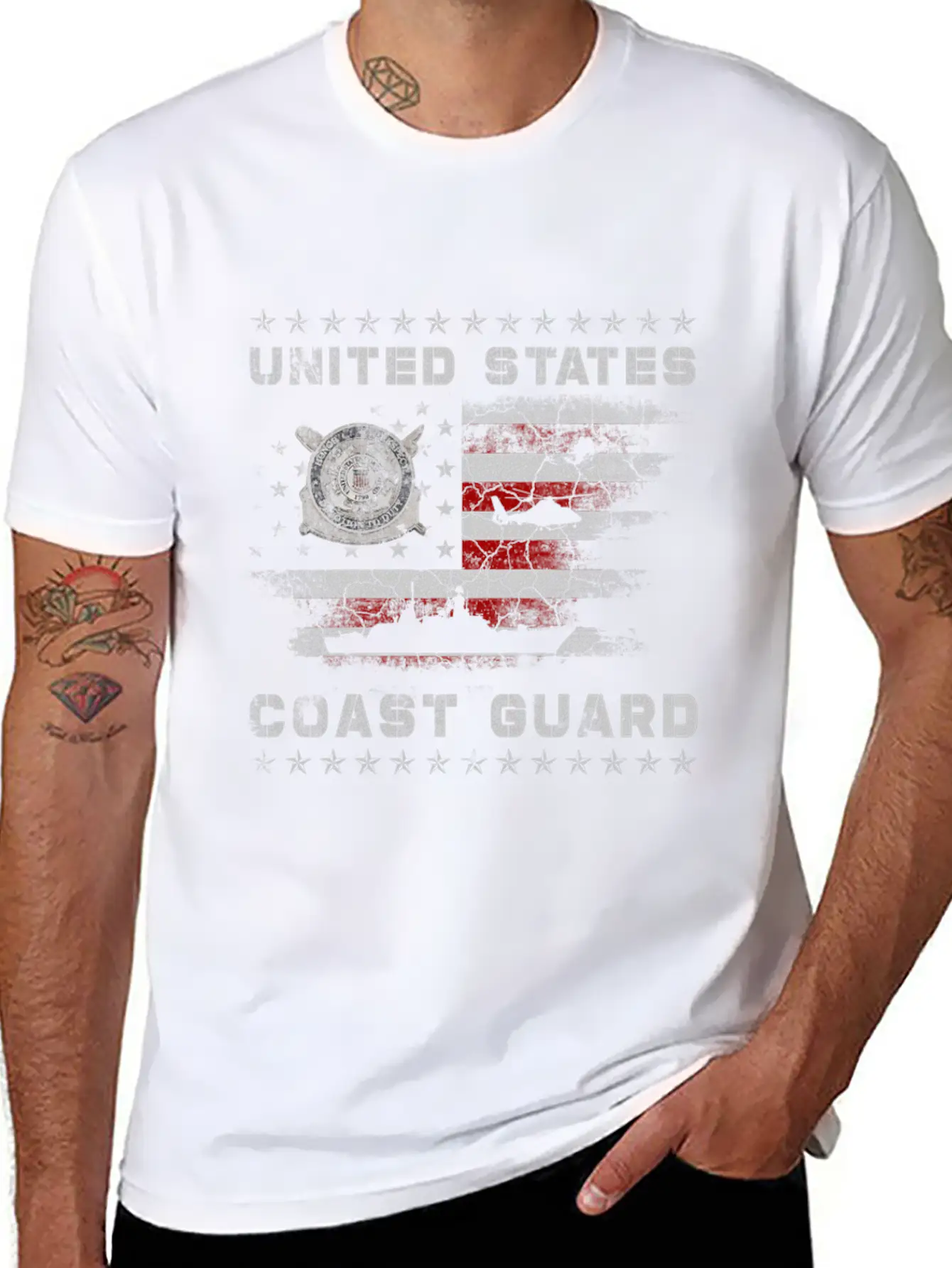 U Coast Guard Uscg Veteran S Unisex Short Sleeve Soft Cotton T-Shirt – Casual Everyday Wear