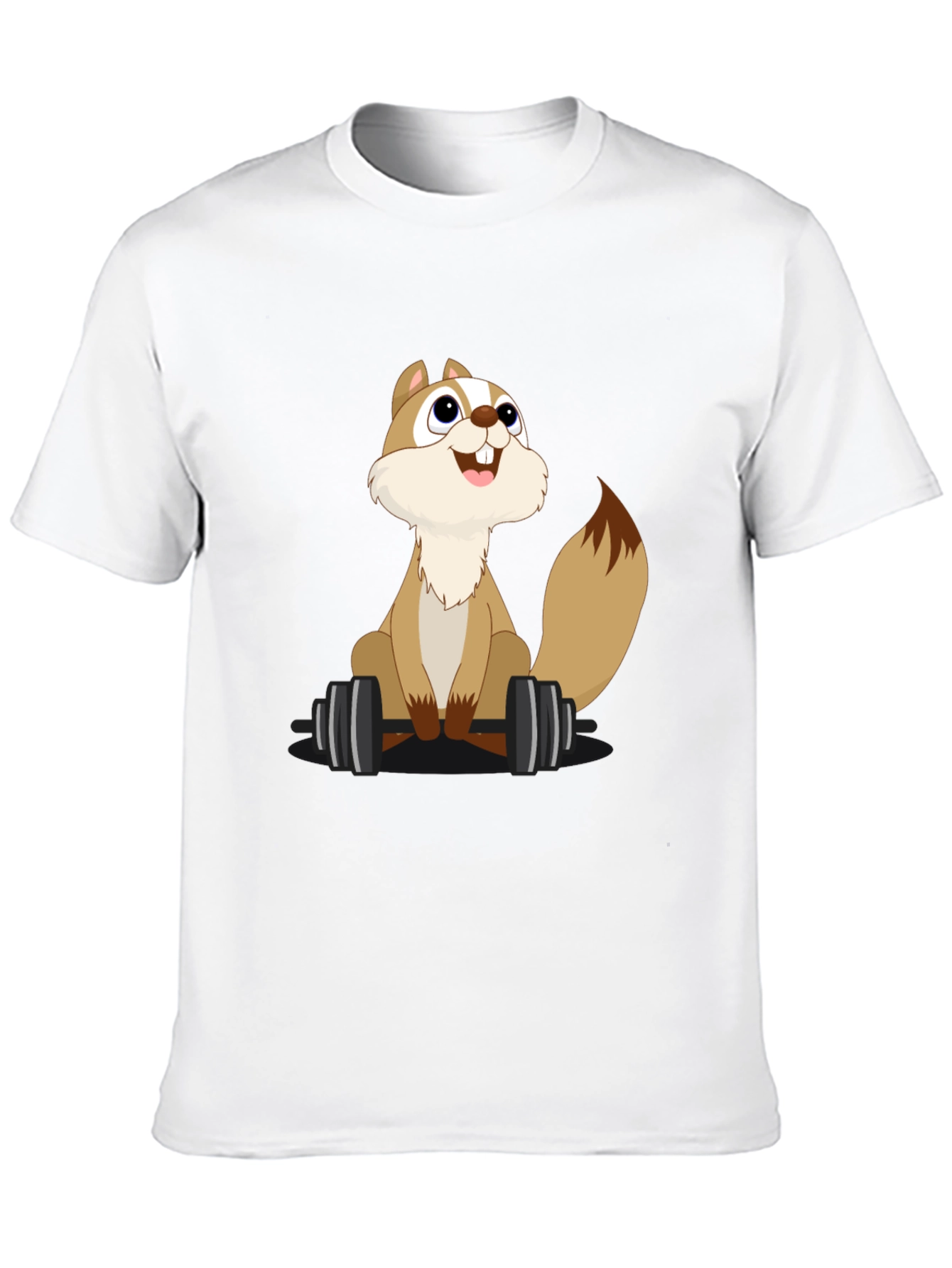 Squirrel Lifting Weights Graphic T-Shirt