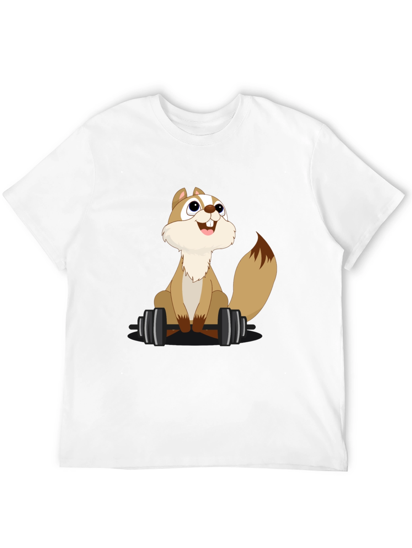 Squirrel Lifting Weights Graphic T-Shirt