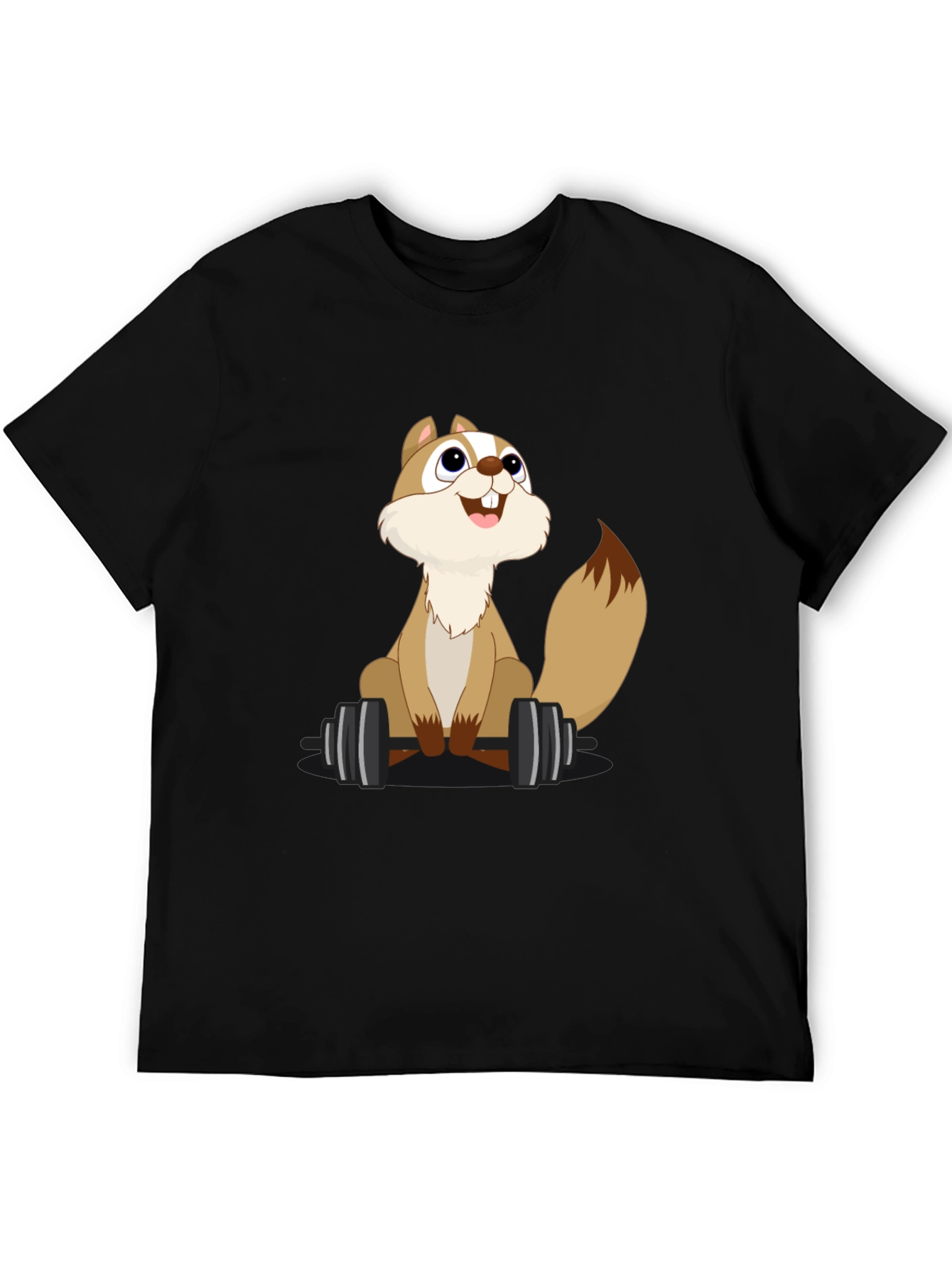 Squirrel Lifting Weights Graphic T-Shirt