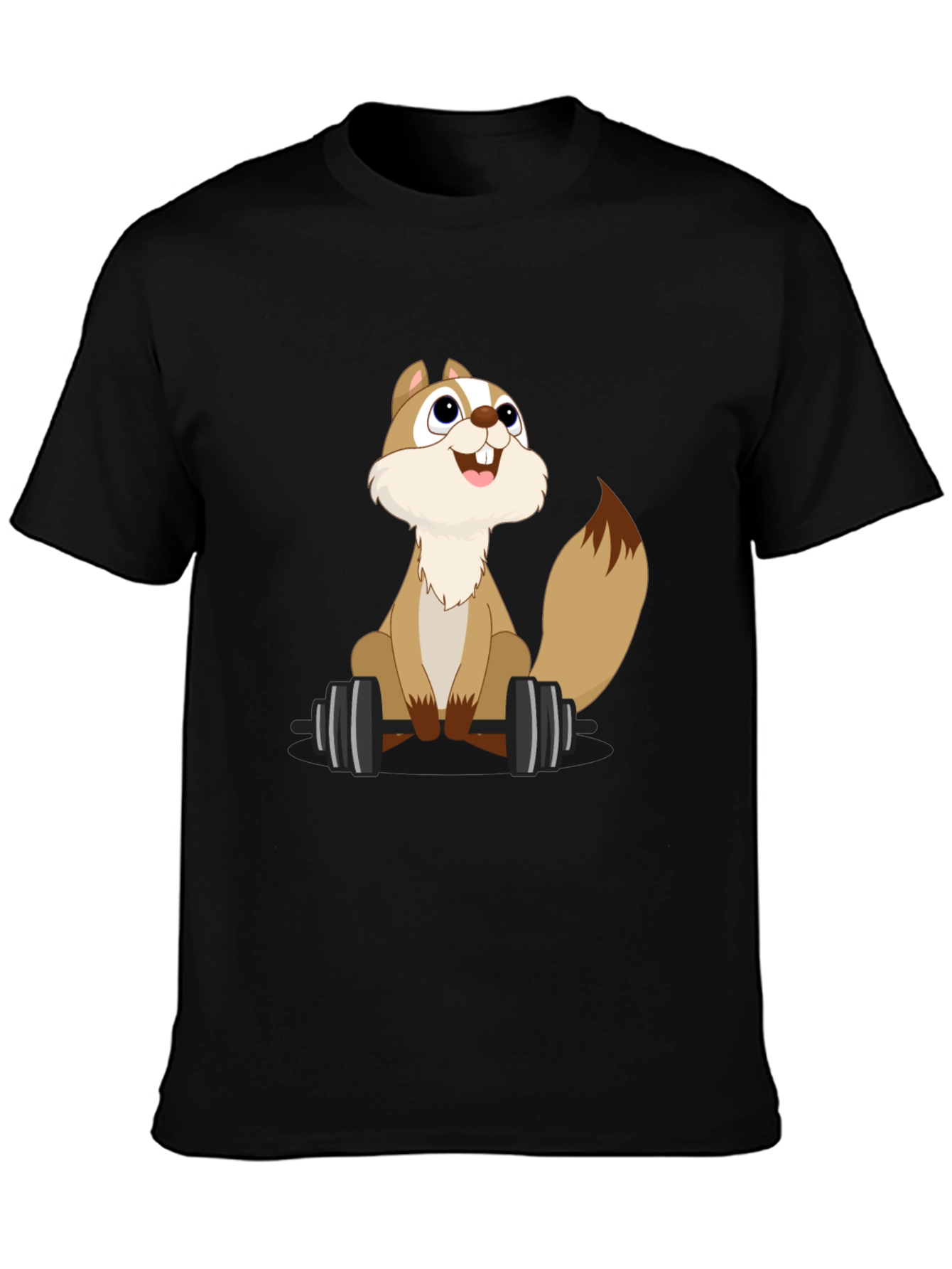 Squirrel Lifting Weights Graphic T-Shirt