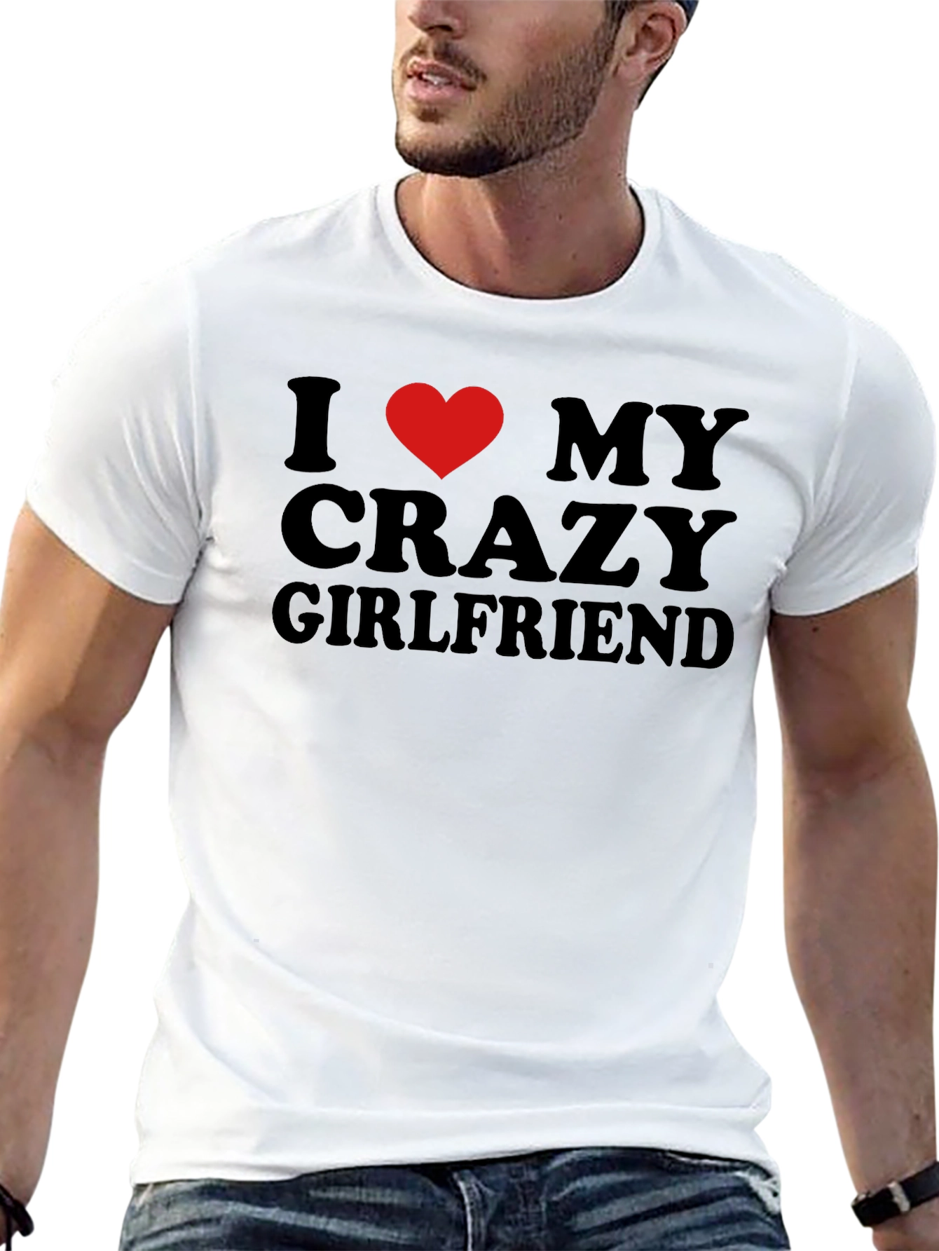 I Heart My Crazy Girlfriend Mens Black T-Shirt