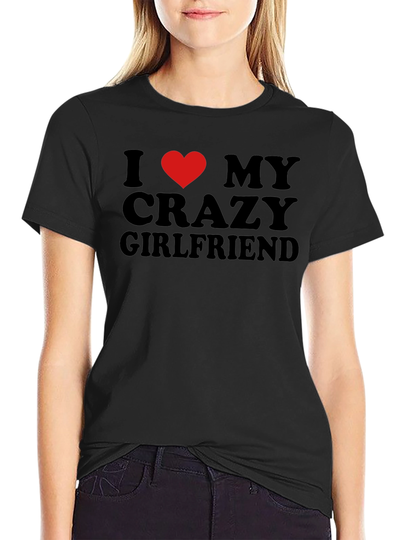 I Heart My Crazy Girlfriend Mens Black T-Shirt