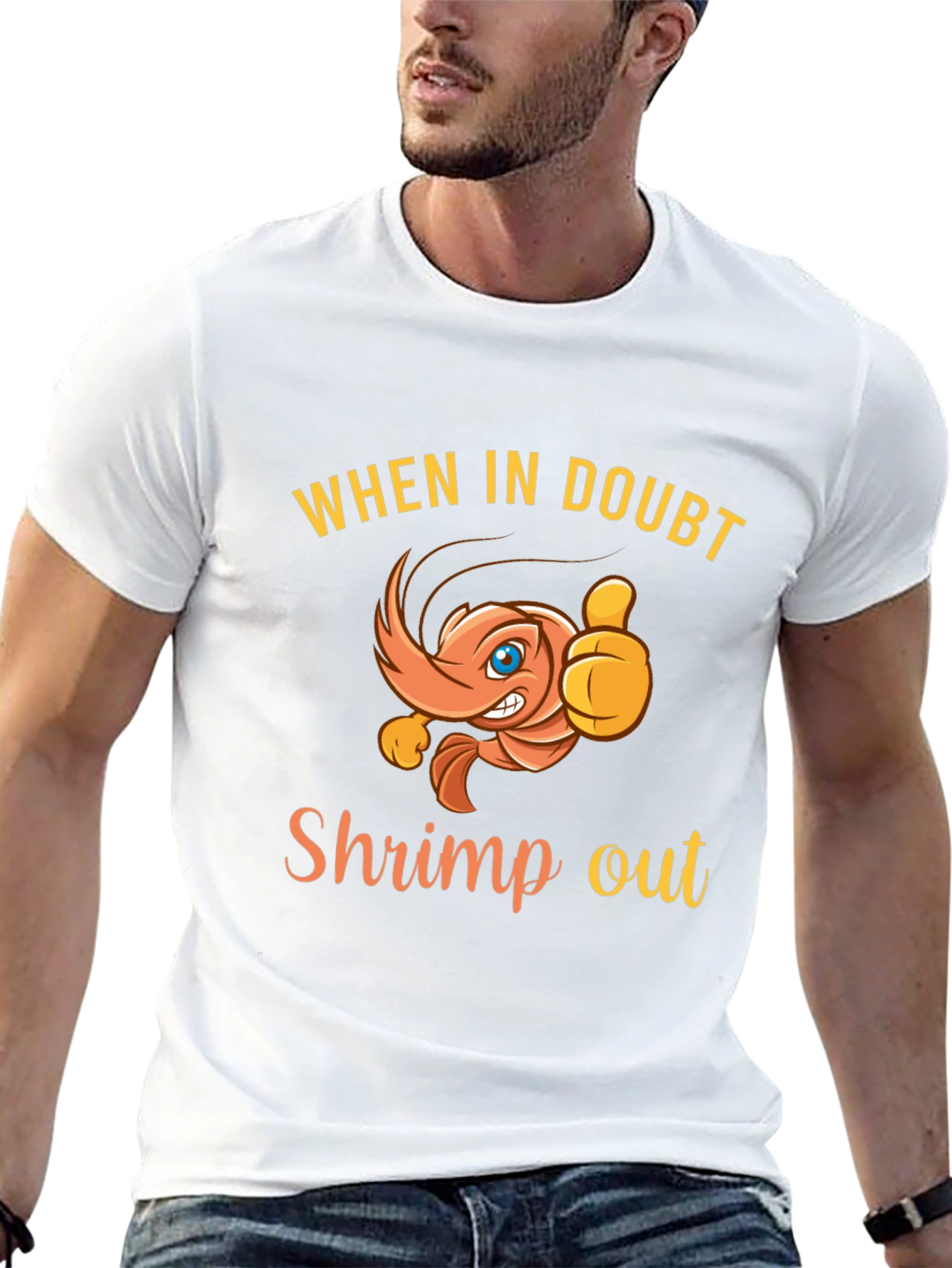When in Doubt Shrimp Out Black T-Shirt