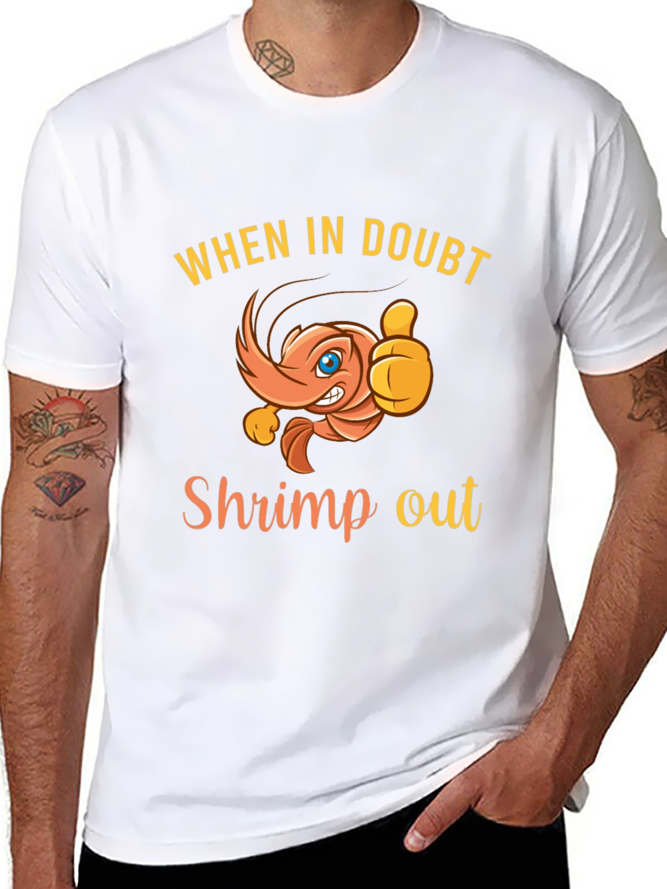When in Doubt Shrimp Out Black T-Shirt
