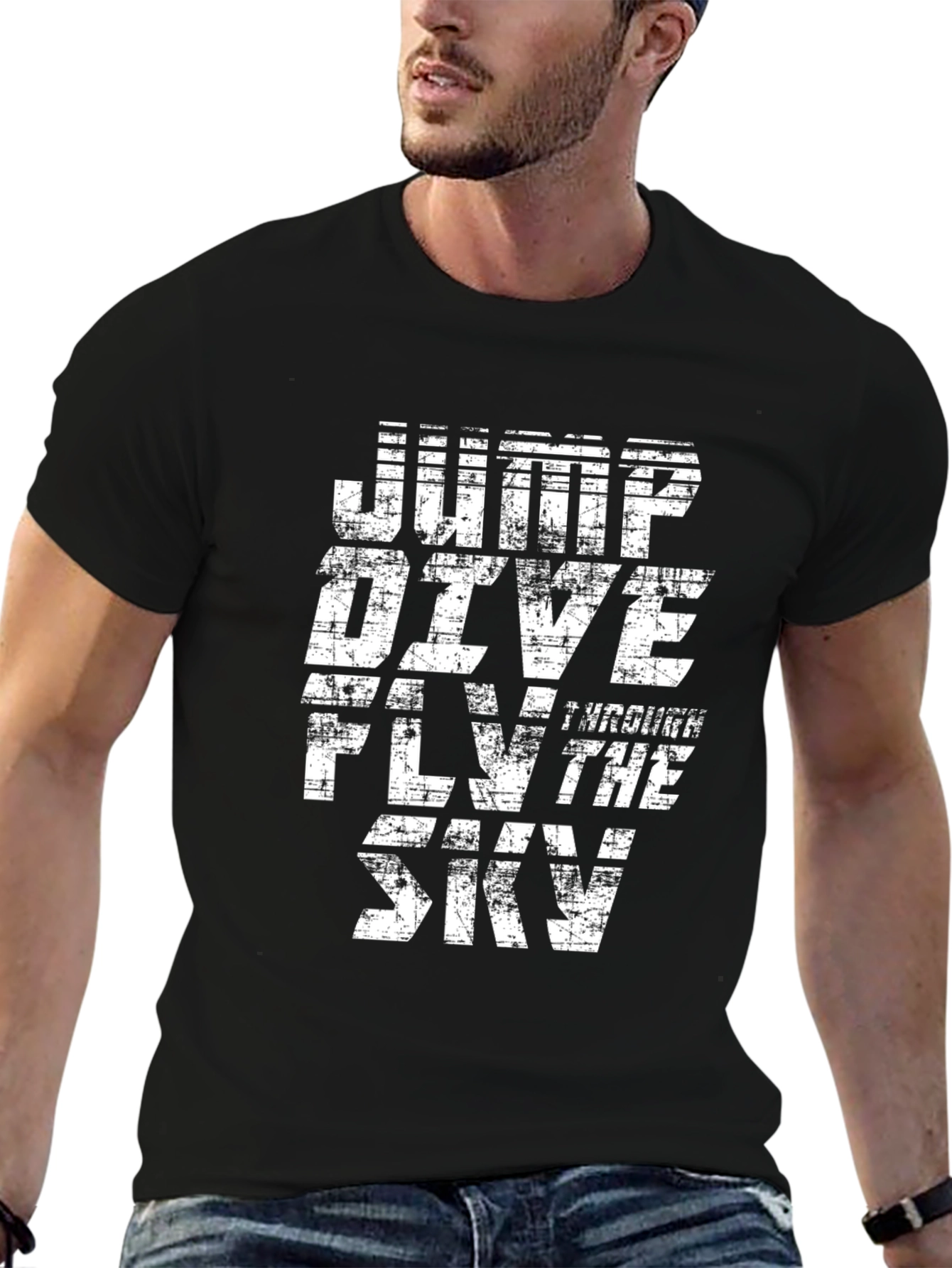 Jump Dive Fly the Sky Graphic T-Shirt