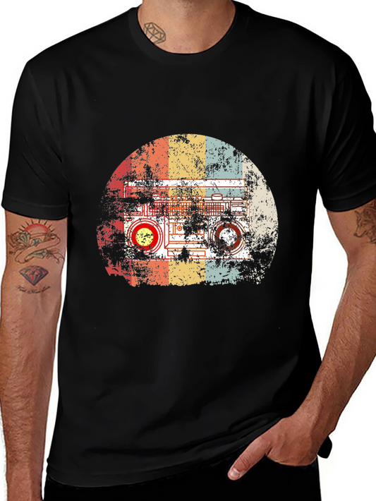 Retro Boombox T-Shirt - Vintage Music Style