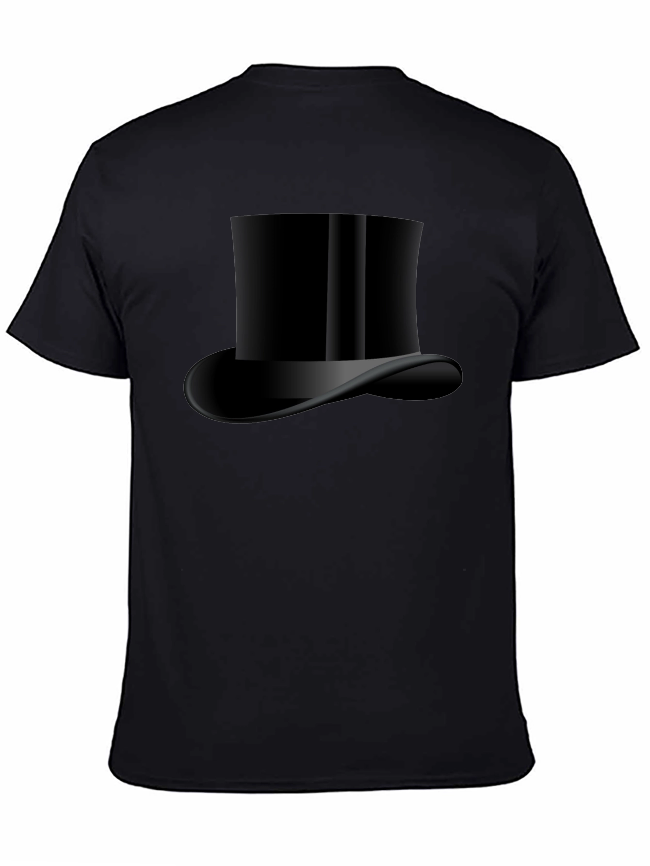 Mens Black Top Hat Graphic Tee - Classic Style