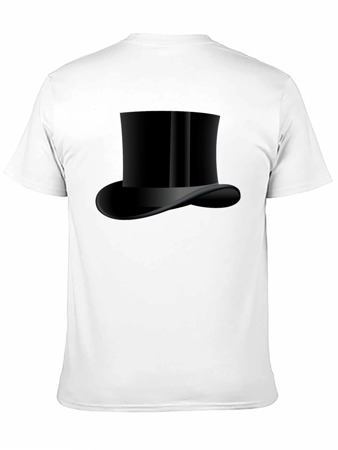 Mens Black Top Hat Graphic Tee - Classic Style