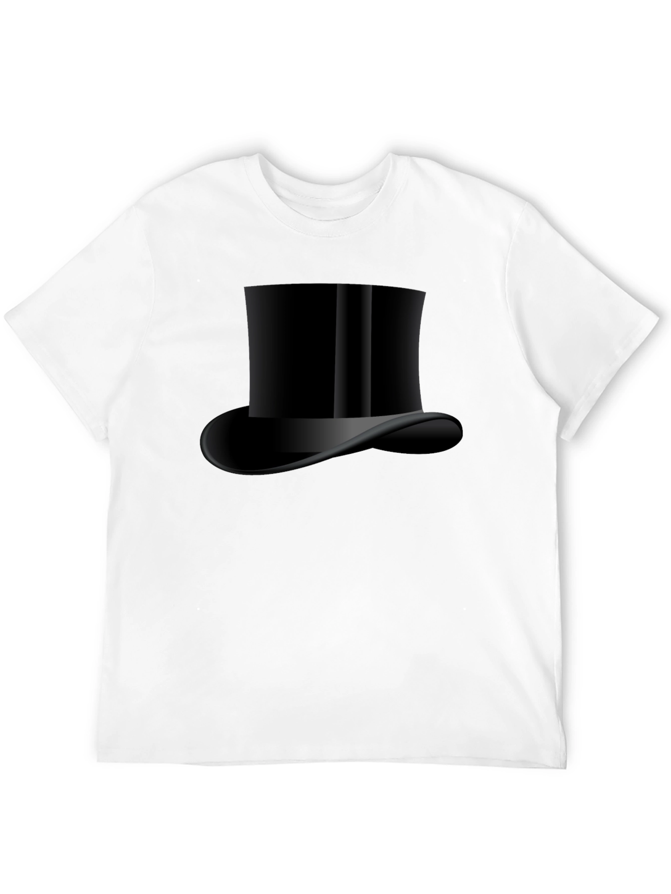 Mens Black Top Hat Graphic Tee - Classic Style