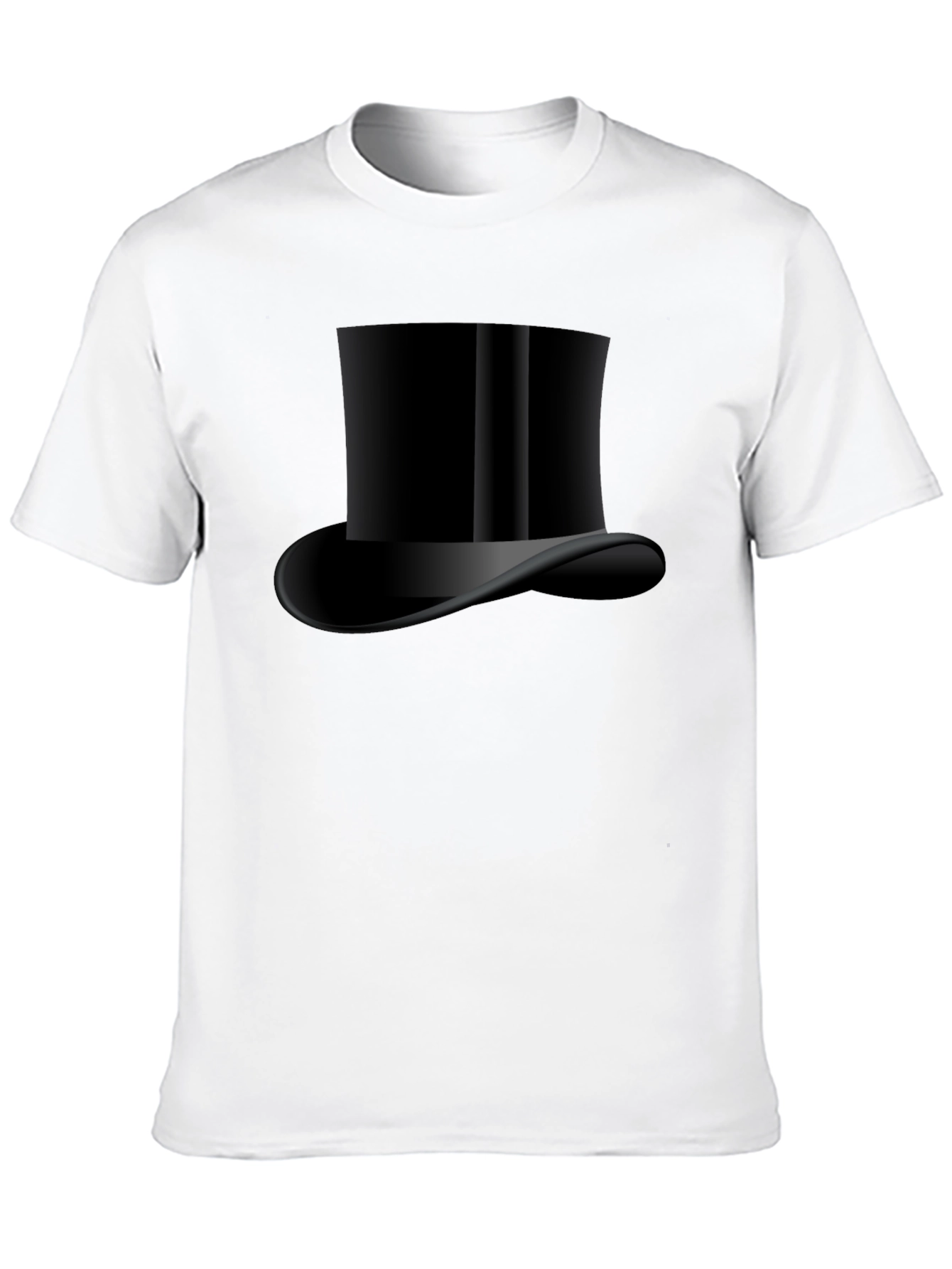 Mens Black Top Hat Graphic Tee - Classic Style