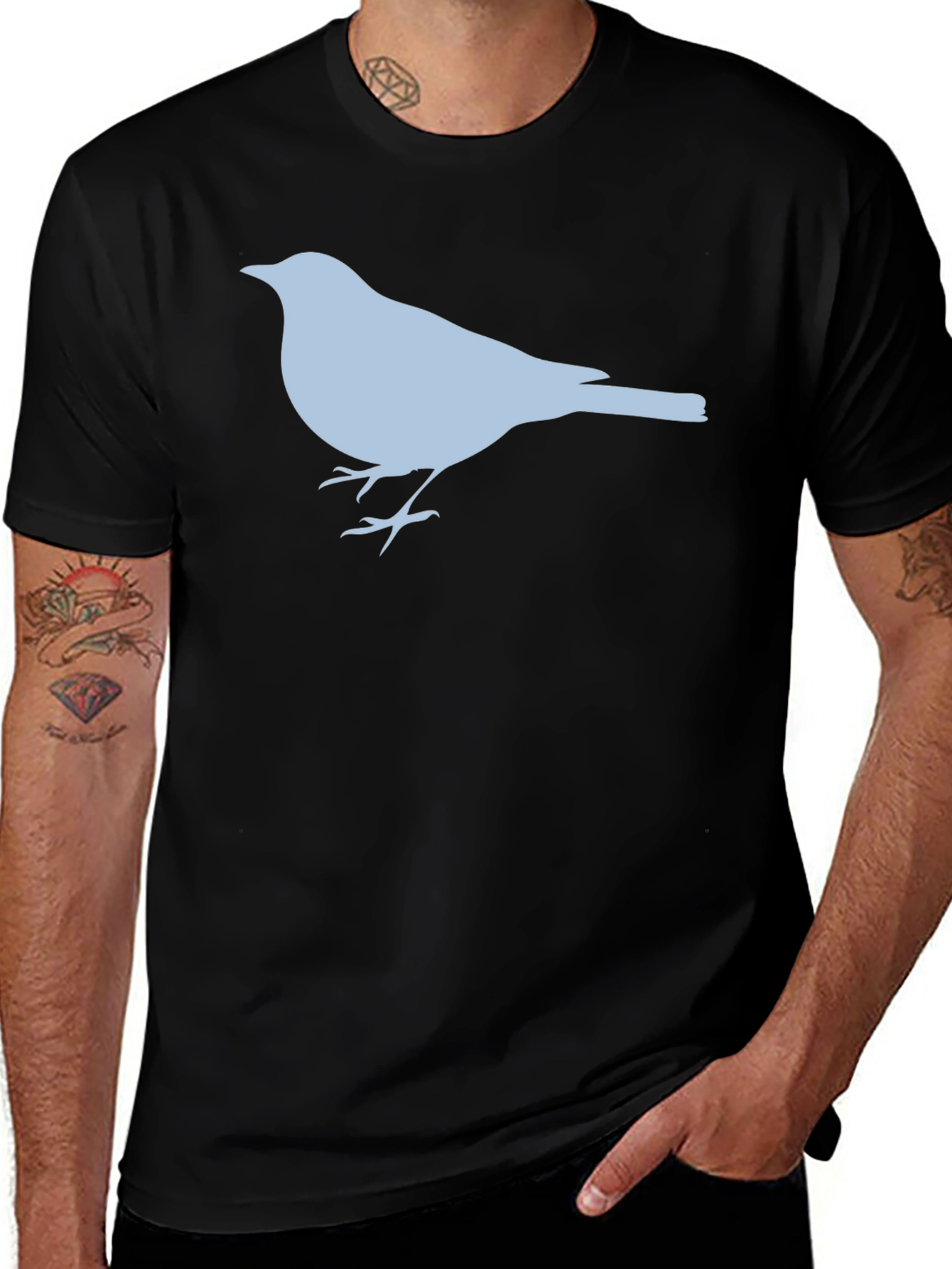 Bird Silhouette T-Shirt - Stylish Casual Tee