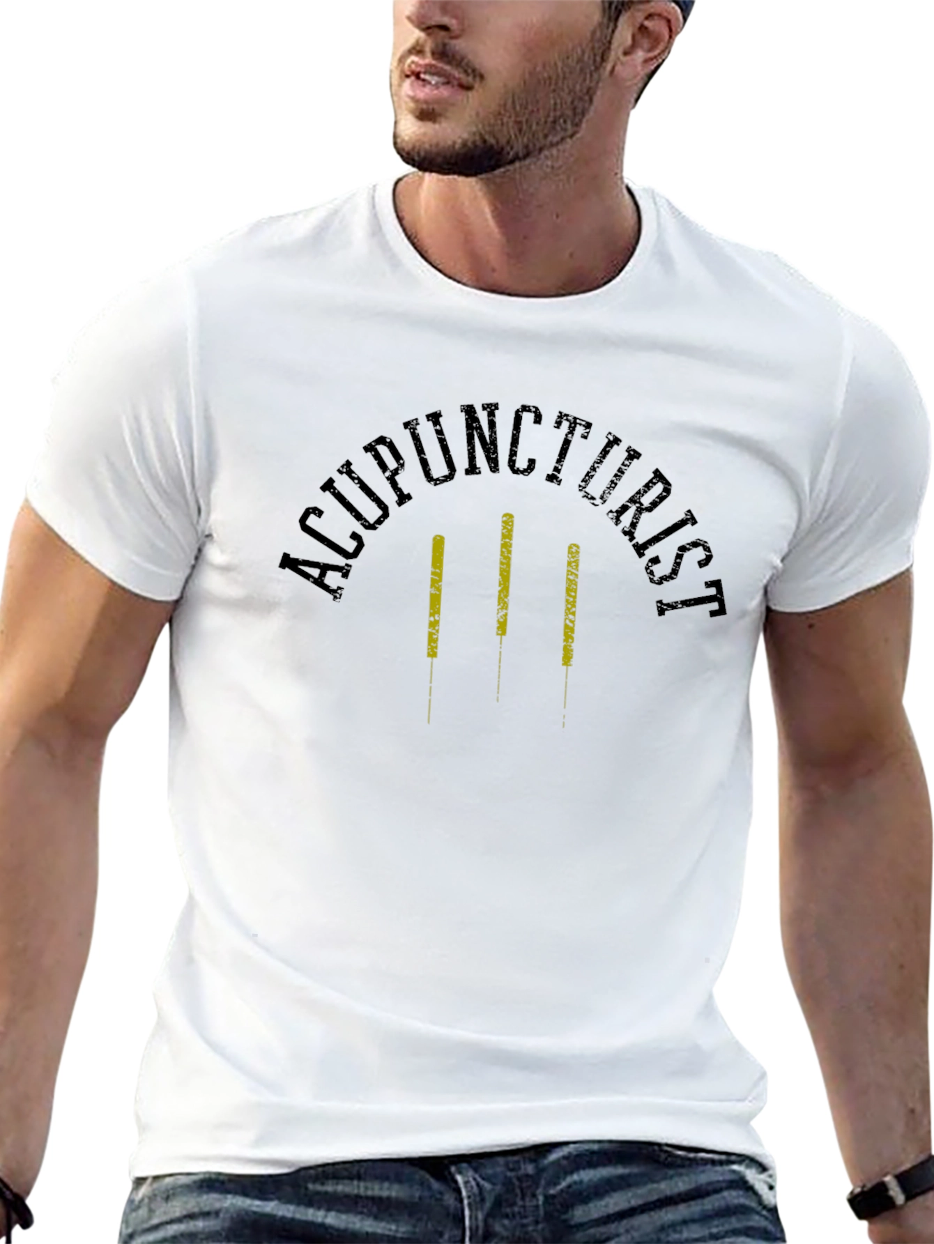 Acupuncturist Graphic T-Shirt - Black Crew Neck