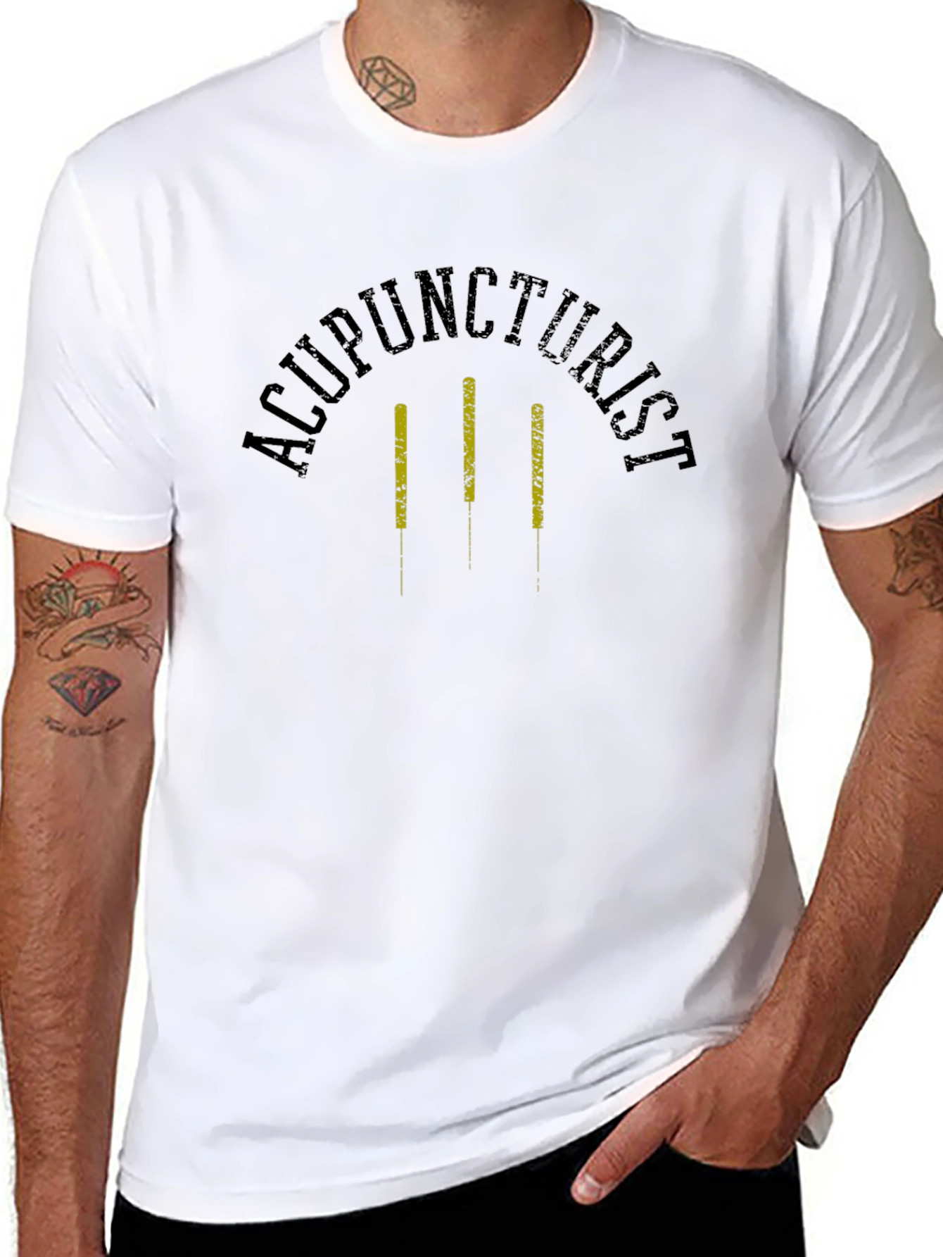 Acupuncturist Graphic T-Shirt - Black Crew Neck
