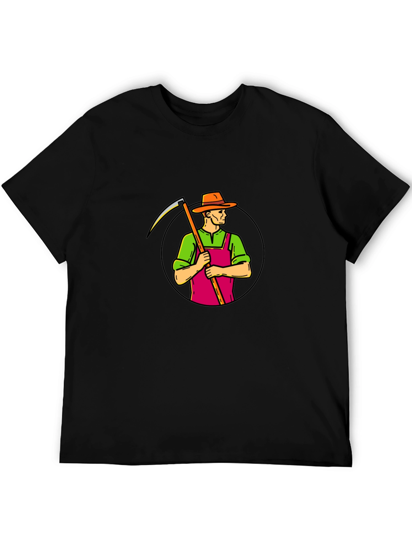 Scythe Farmer Graphic T-Shirt - Black Cotton Tee