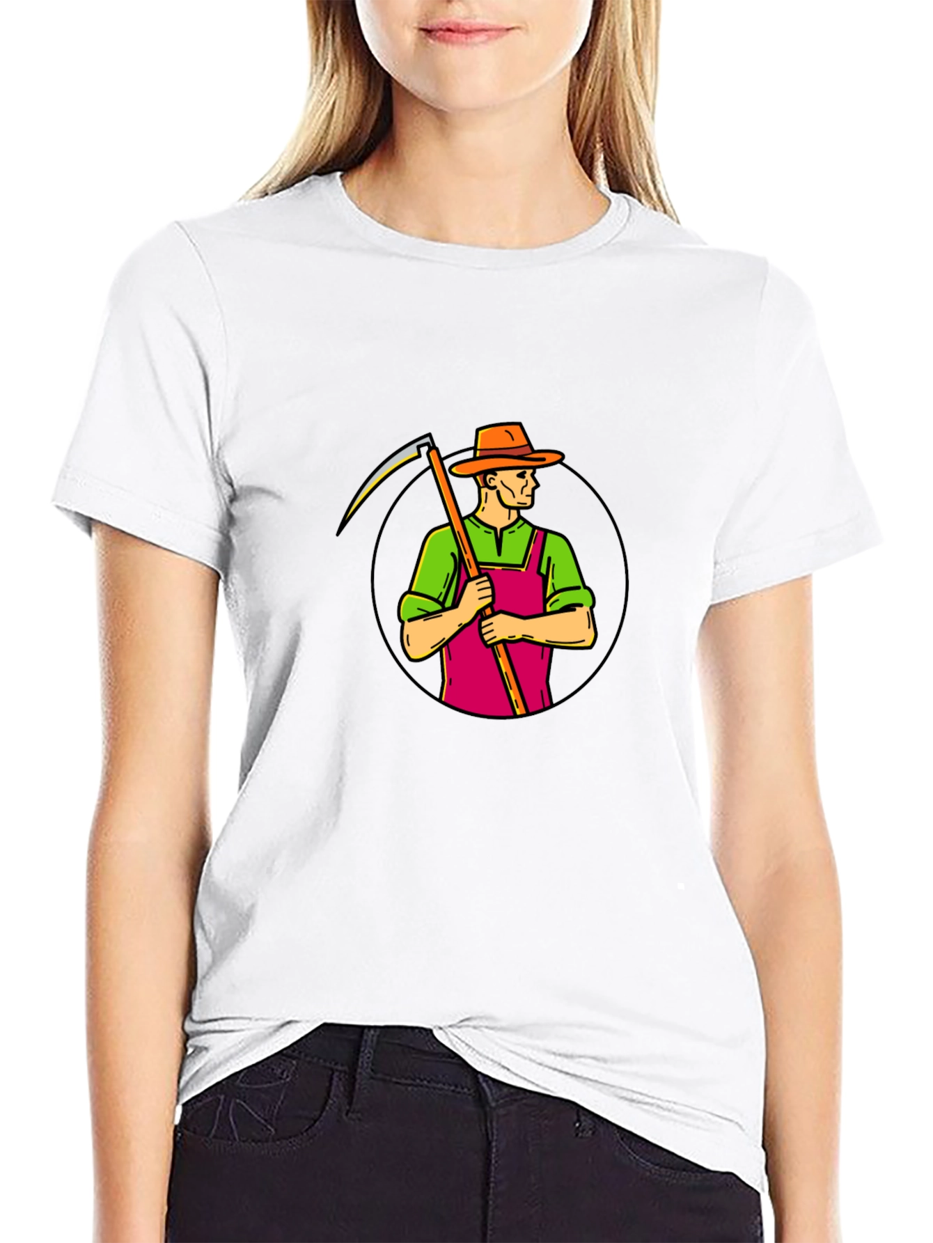 Scythe Farmer Graphic T-Shirt - Black Cotton Tee