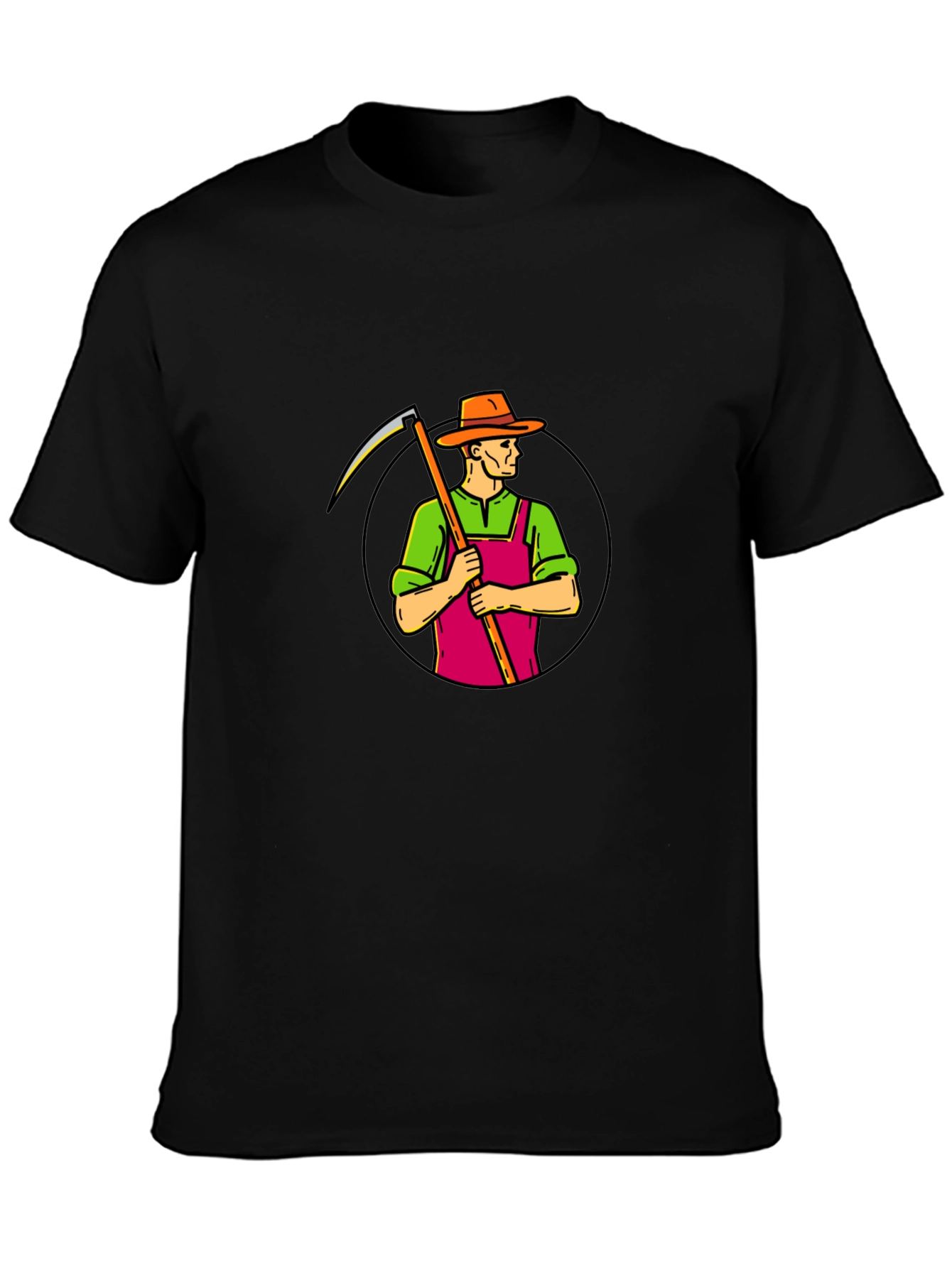 Scythe Farmer Graphic T-Shirt - Black Cotton Tee