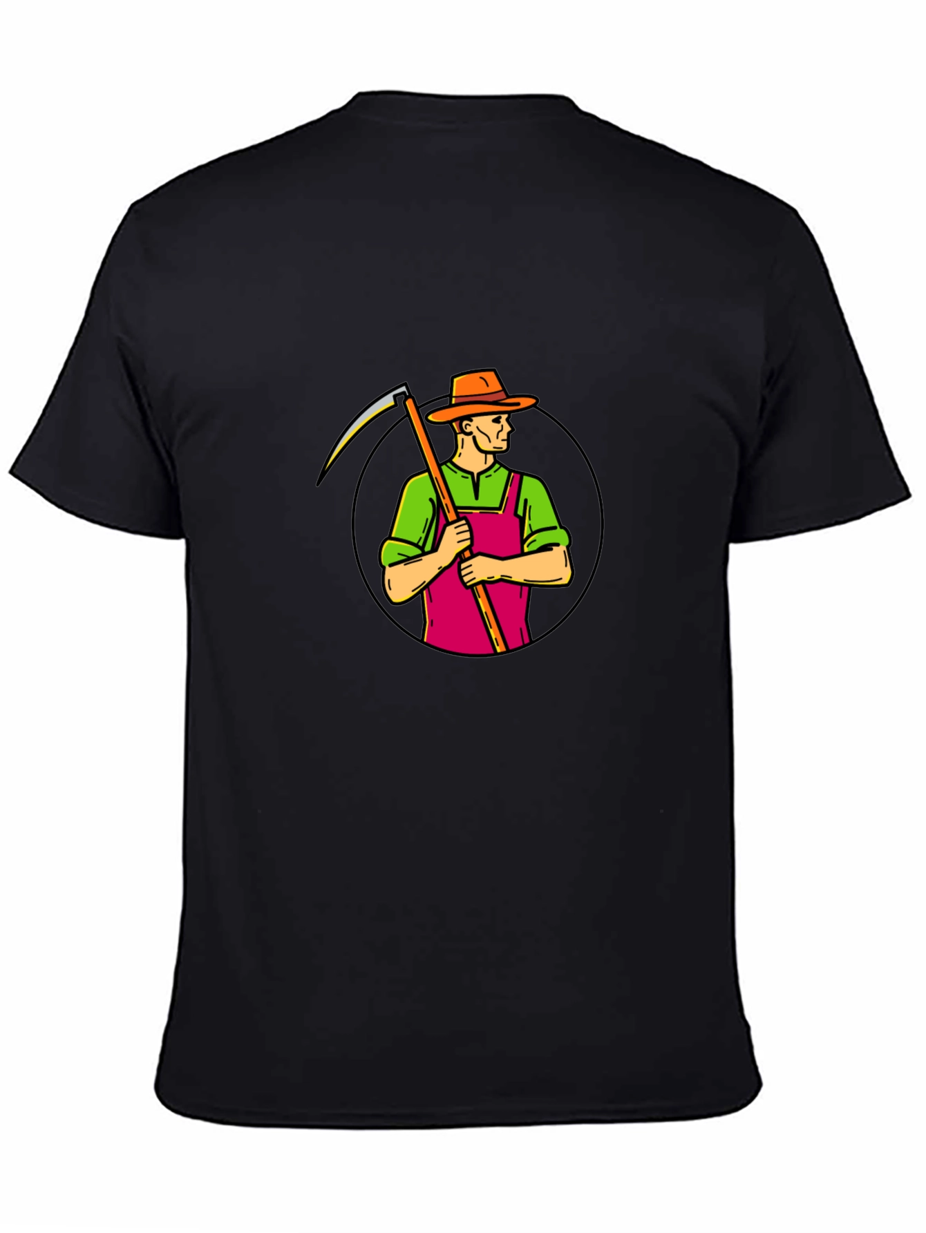 Scythe Farmer Graphic T-Shirt - Black Cotton Tee