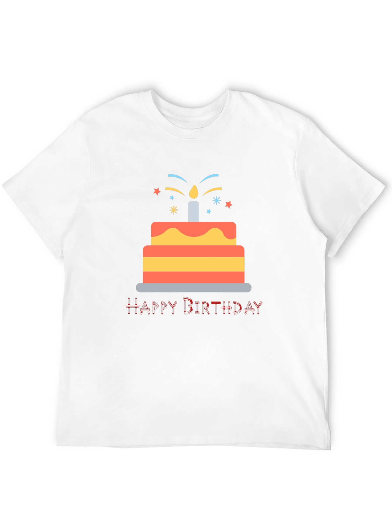 Happy Birthday Cake Graphic T-Shirt