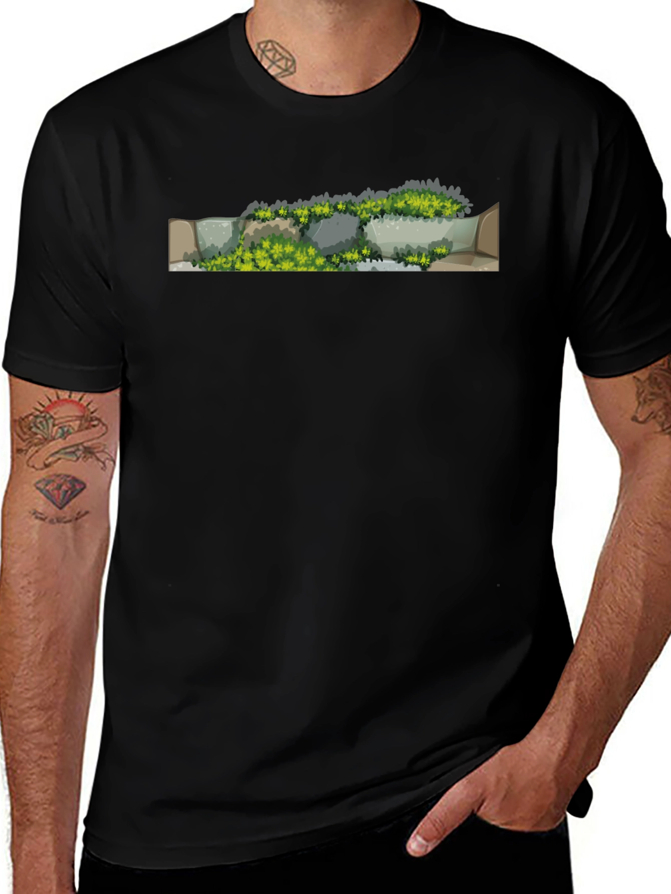 Mossy Stone Wall Graphic Tee - Nature Lovers Apparel