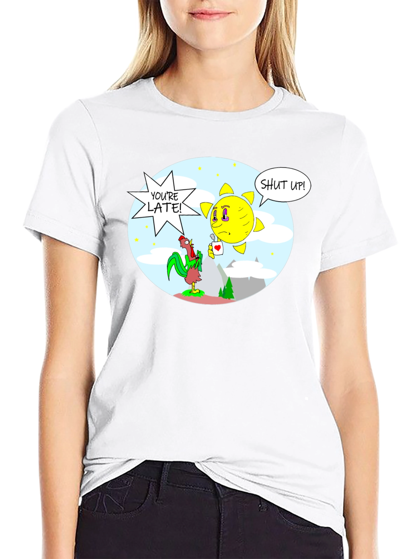 Humorous Youre Late! Graphic Tee