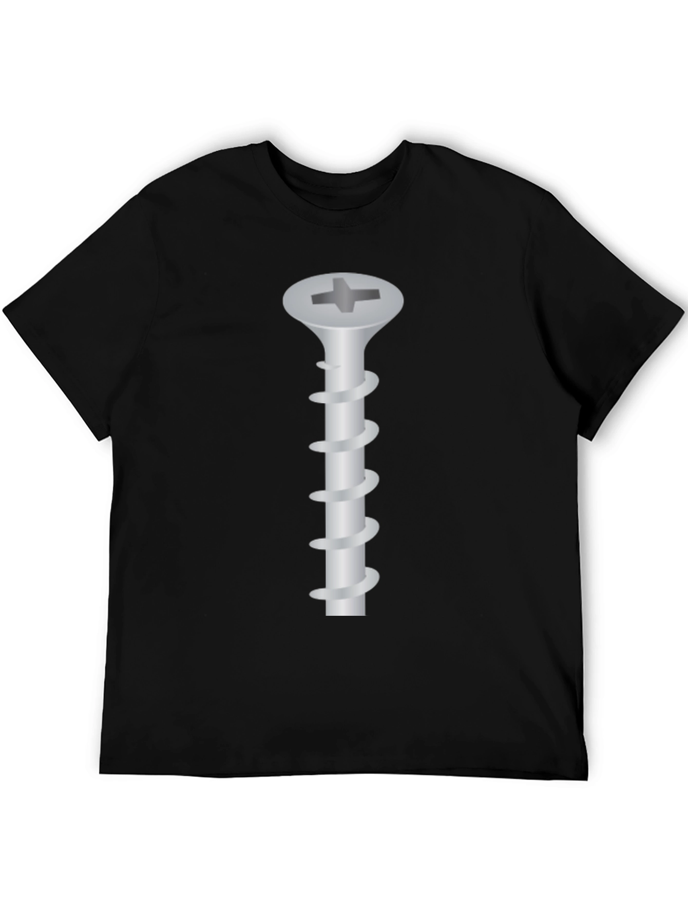 Novelty Screw Graphic Tee - Black Crew Neck