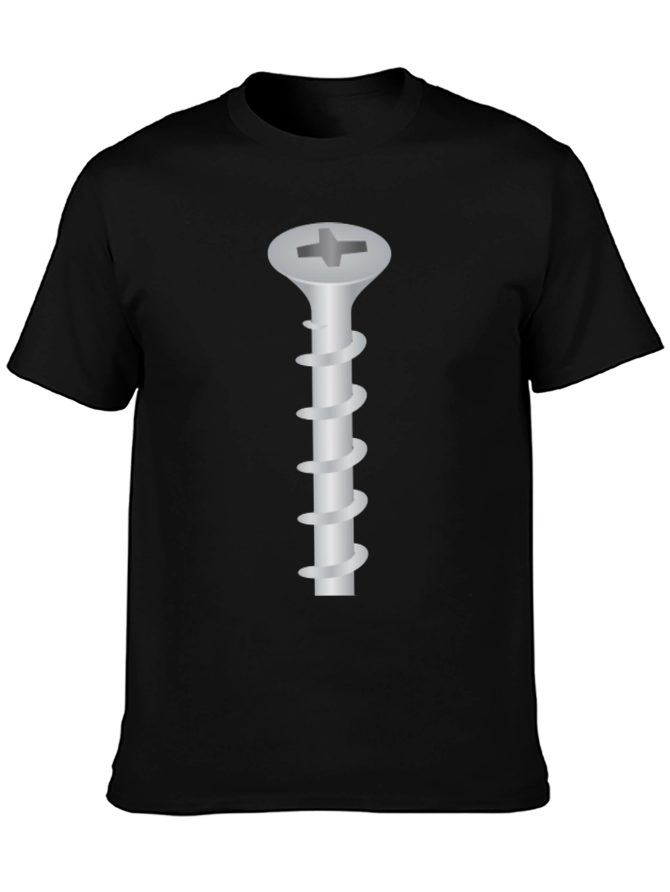 Novelty Screw Graphic Tee - Black Crew Neck
