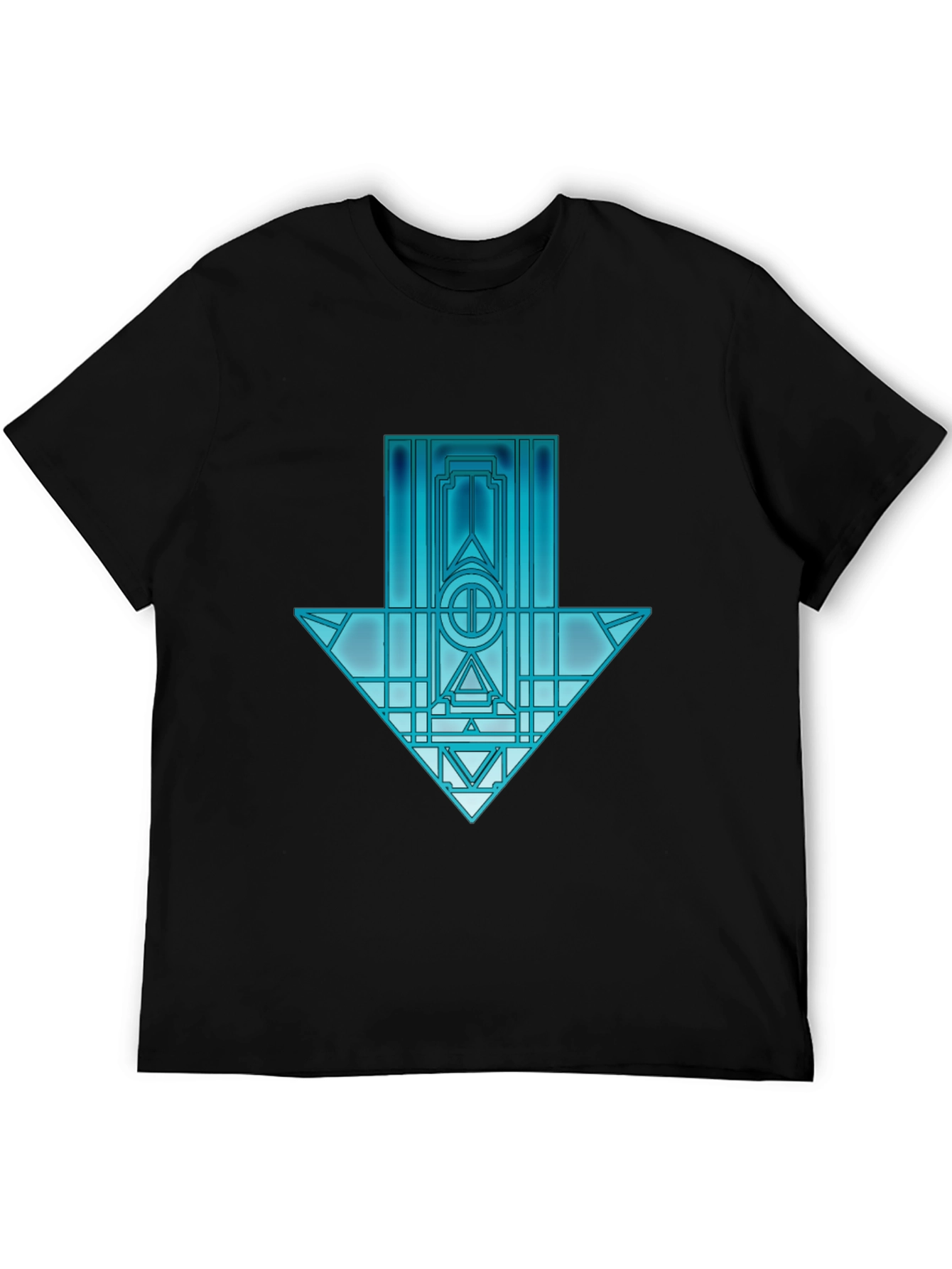 Geometric Arrow Graphic Tee - Unisex Black T-Shirt