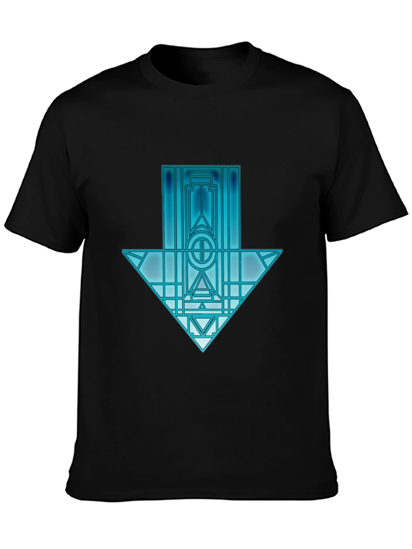 Geometric Arrow Graphic Tee - Unisex Black T-Shirt