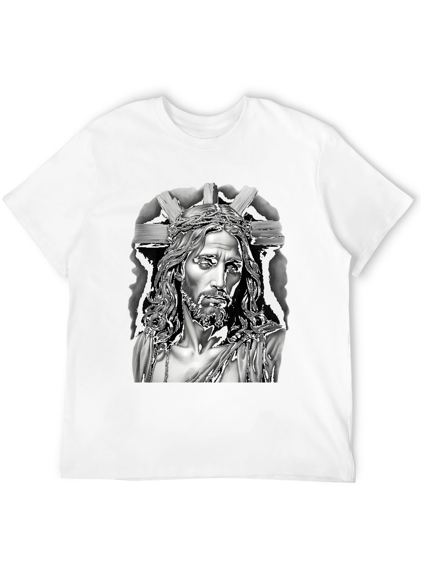 Jesus Graphic Print Black T-Shirt