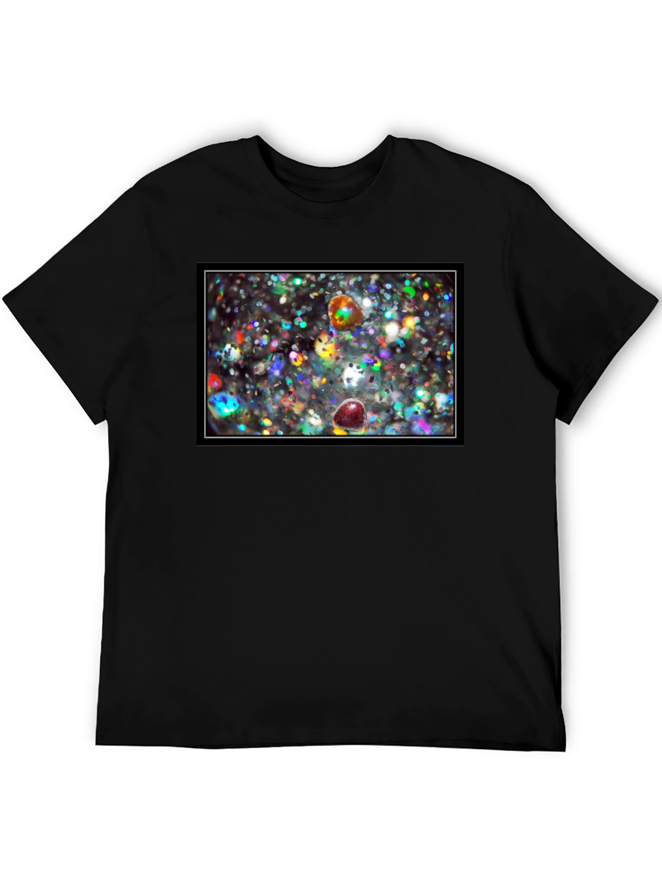 Sparkling Abstract Graphic Black T-Shirt