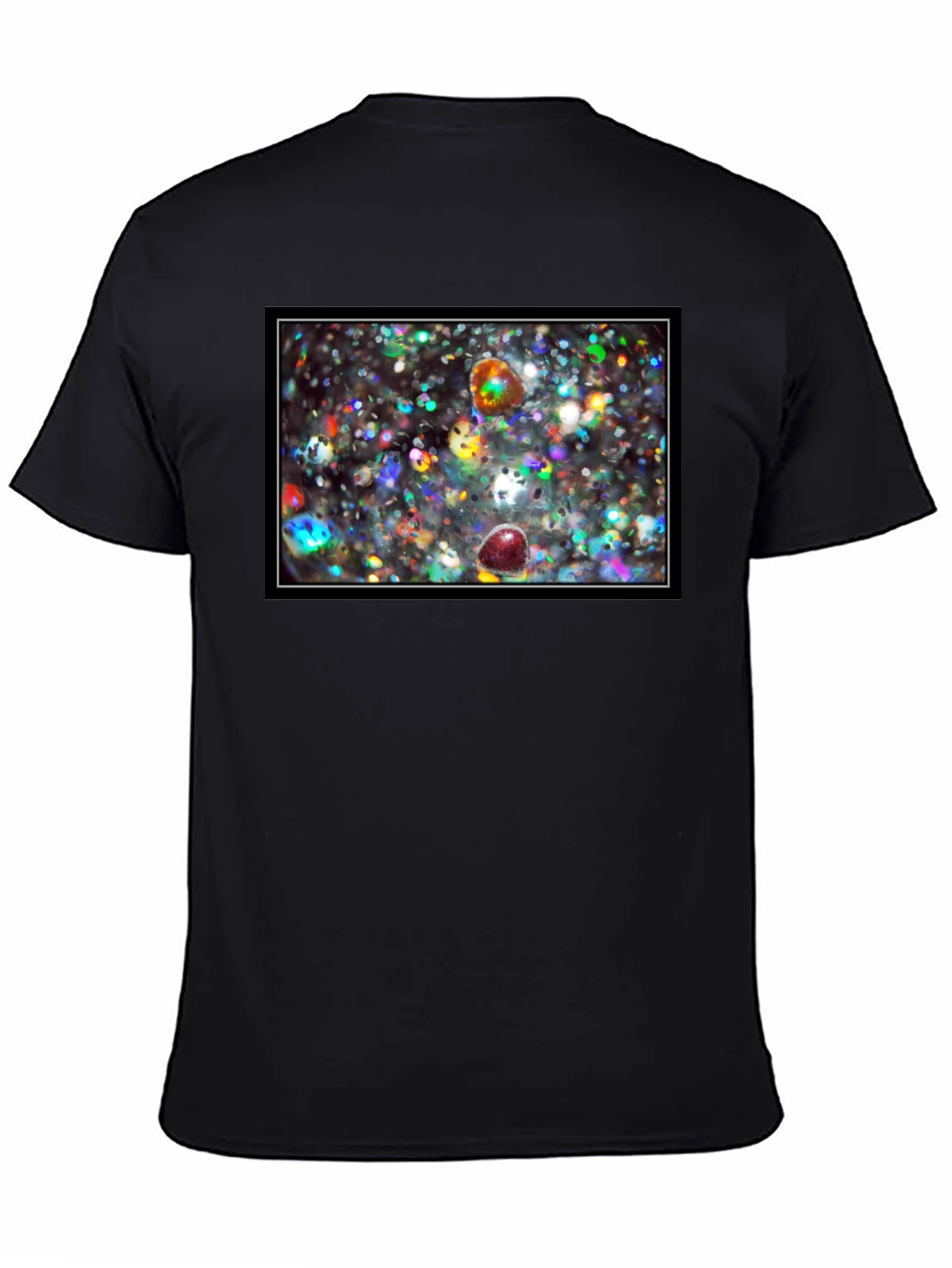 Sparkling Abstract Graphic Black T-Shirt