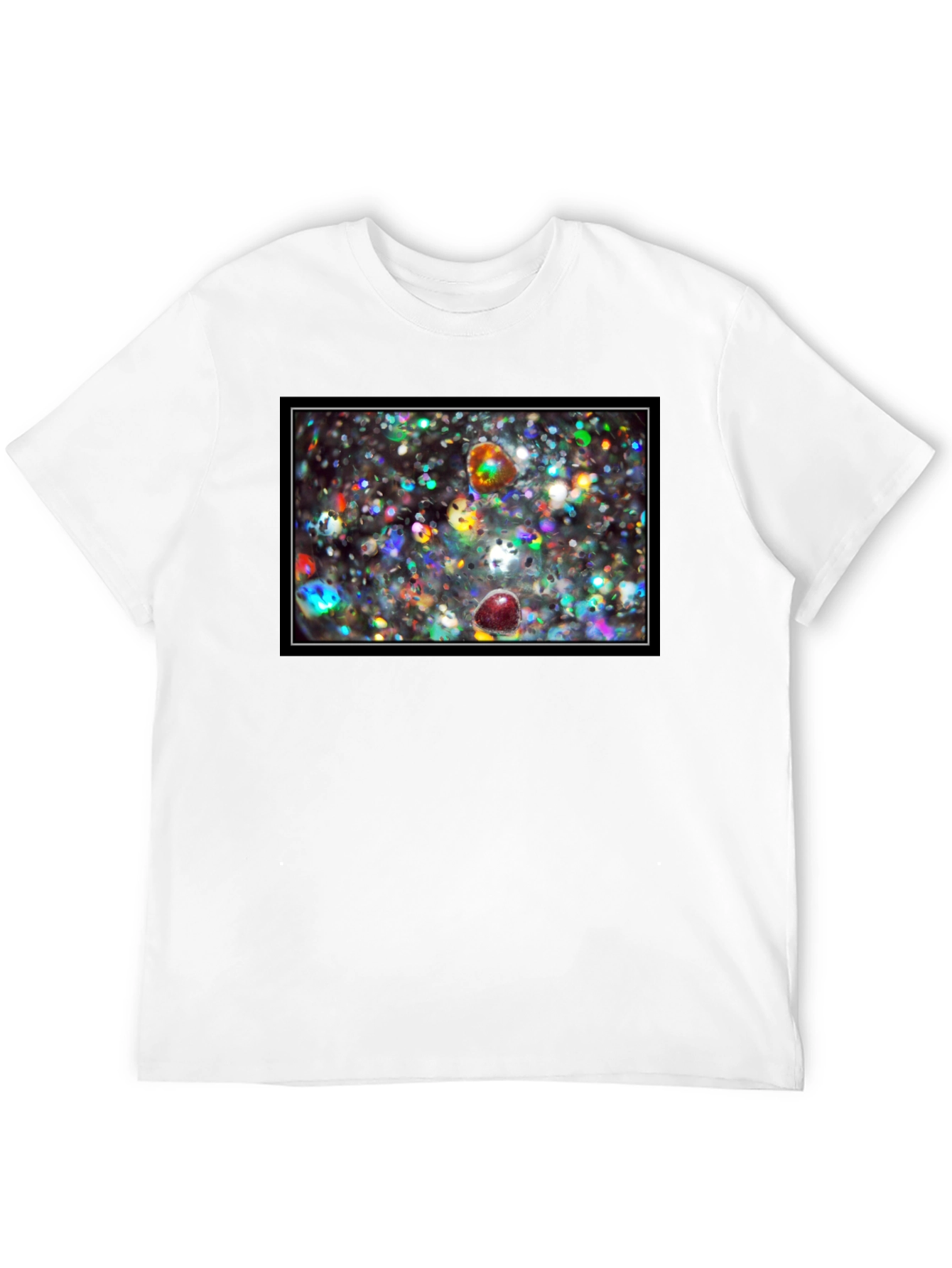 Sparkling Abstract Graphic Black T-Shirt
