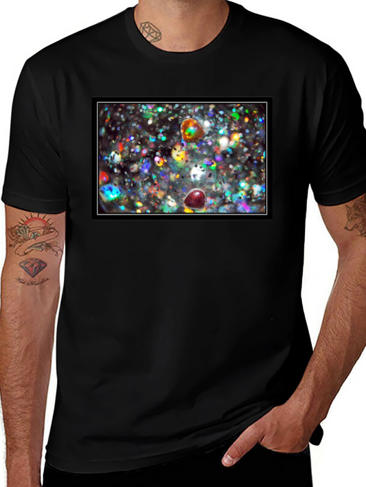 Sparkling Abstract Graphic Black T-Shirt