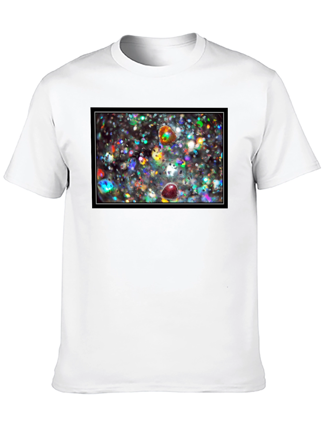 Sparkling Abstract Graphic Black T-Shirt