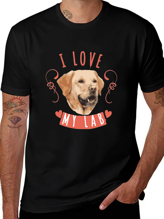 I Love My Lab Dog T-Shirt - Black Cotton Tee