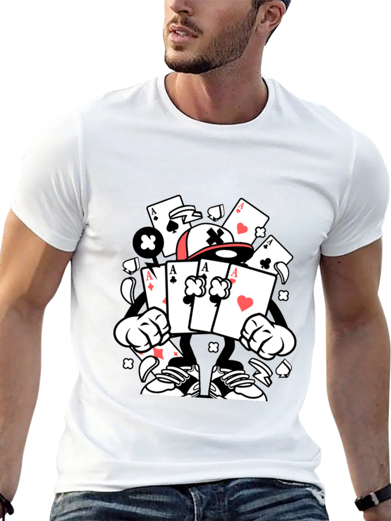 Ace Card Character Graphic T-Shirt