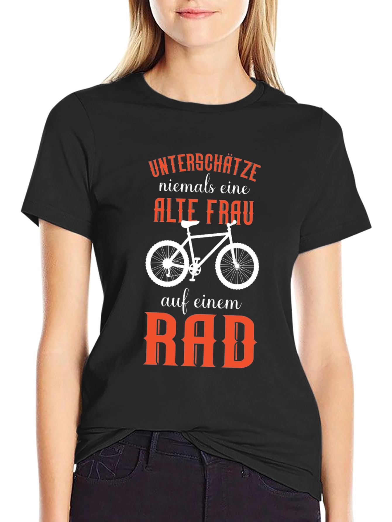 Funny Old Lady On Bike T-Shirt