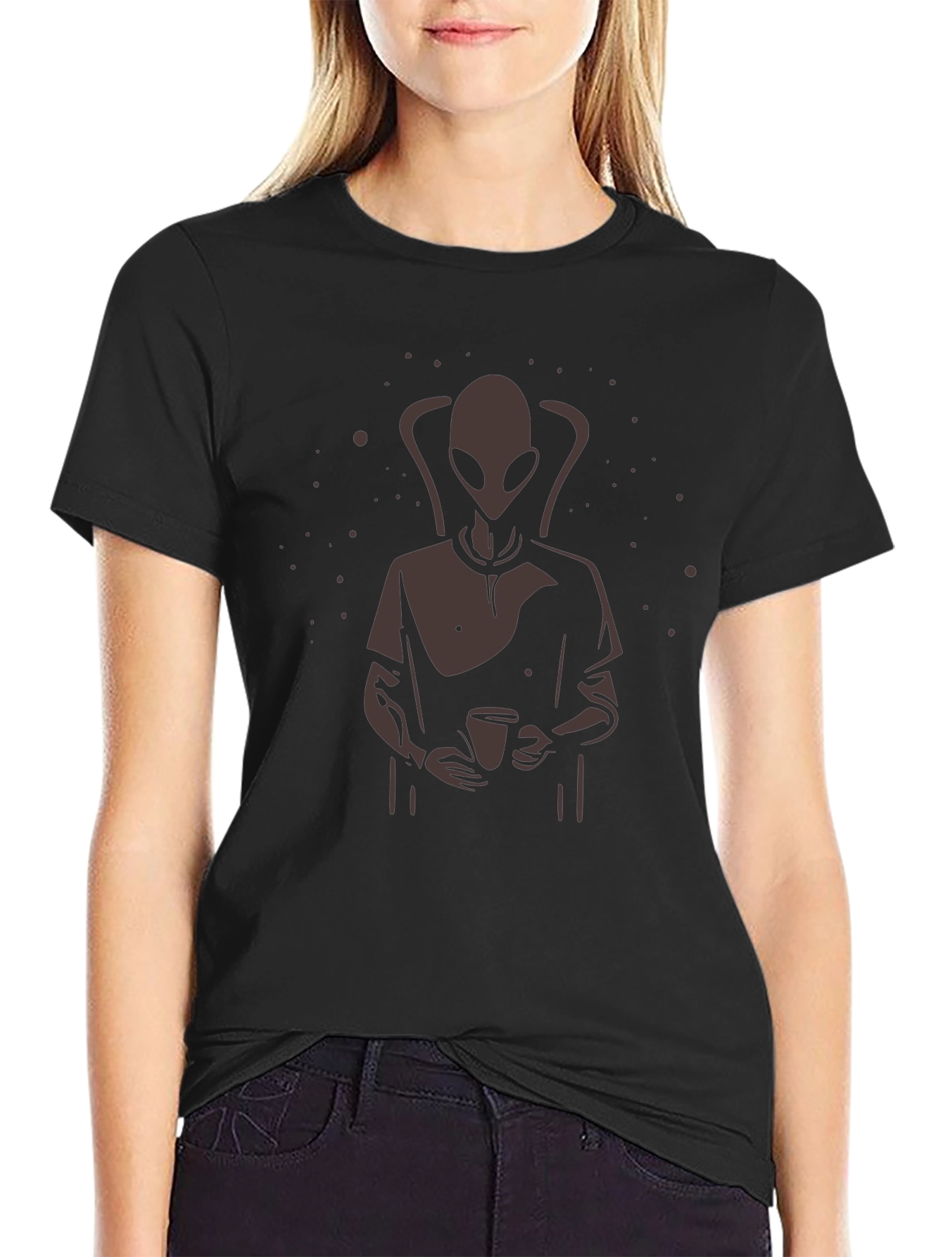 Alien Coffee T-Shirt - Relaxed Fit Unique Graphic Tee