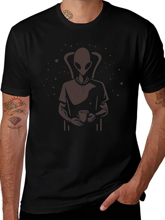Alien Coffee T-Shirt - Relaxed Fit Unique Graphic Tee