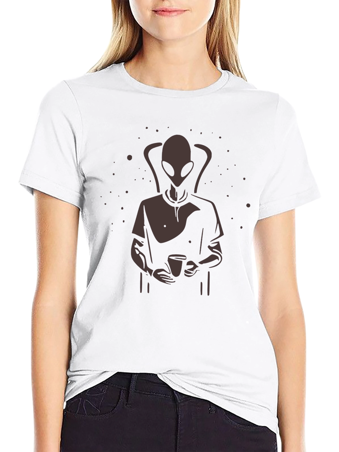 Alien Coffee T-Shirt - Relaxed Fit Unique Graphic Tee