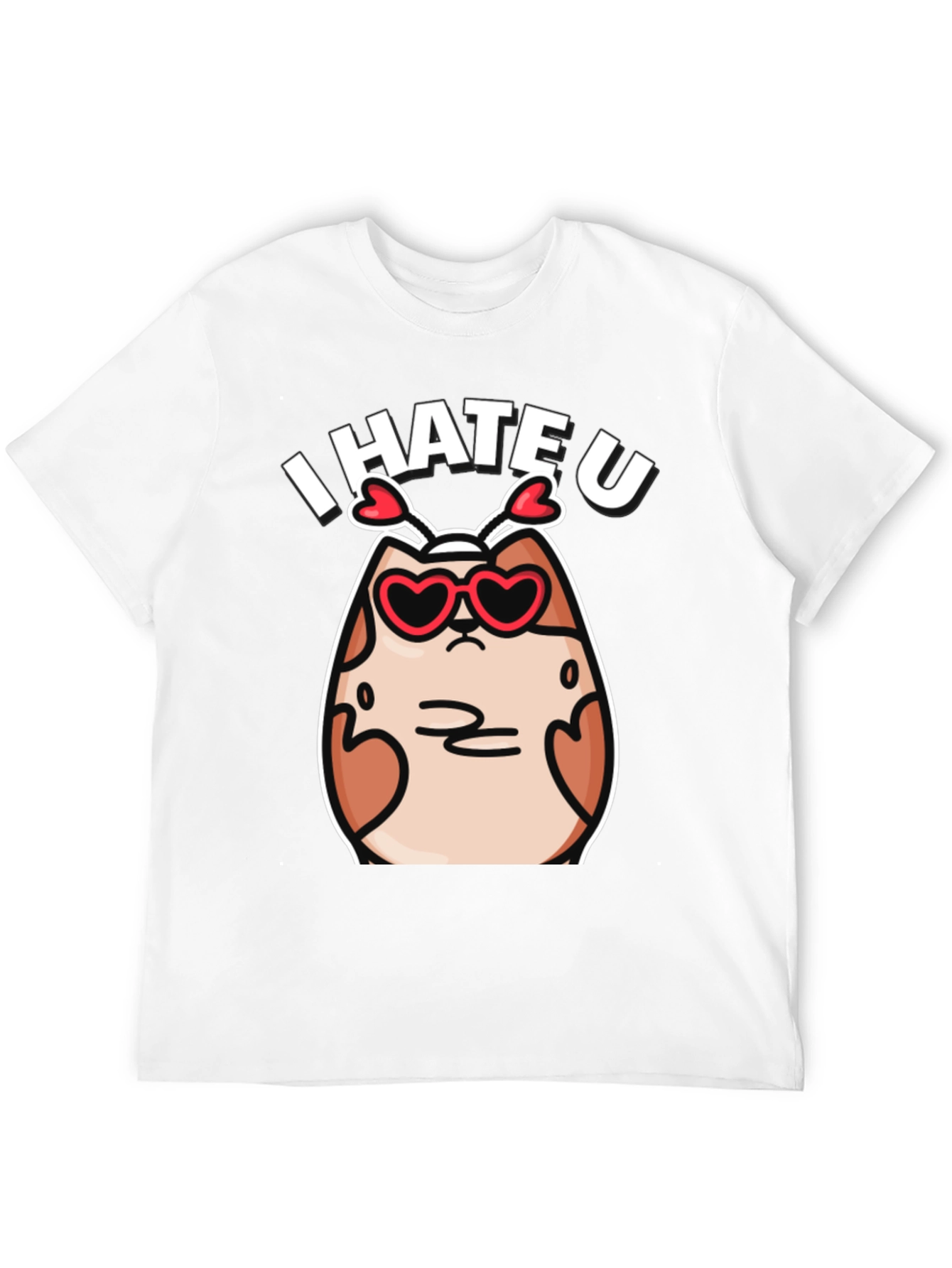 I Hate U Valentines Day Cat Graphic T-Shirt