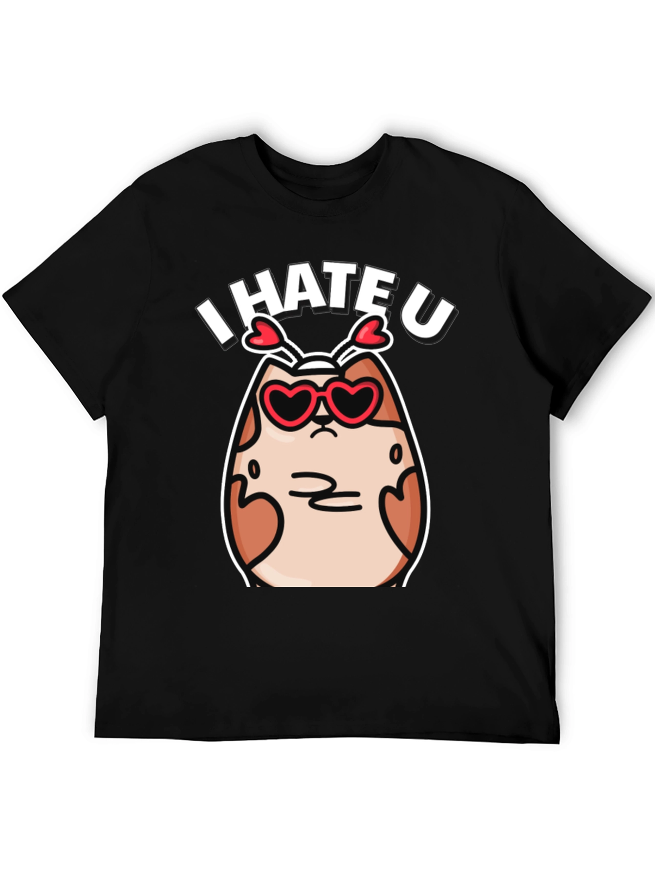 I Hate U Valentines Day Cat Graphic T-Shirt
